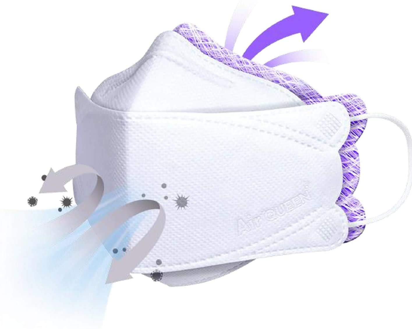 [20 Pack] Authentic [Air Queen] 3-Layers Nano-Filter Face Safety Mask For Adult [Individually Packaged] [Made In South Korea]
