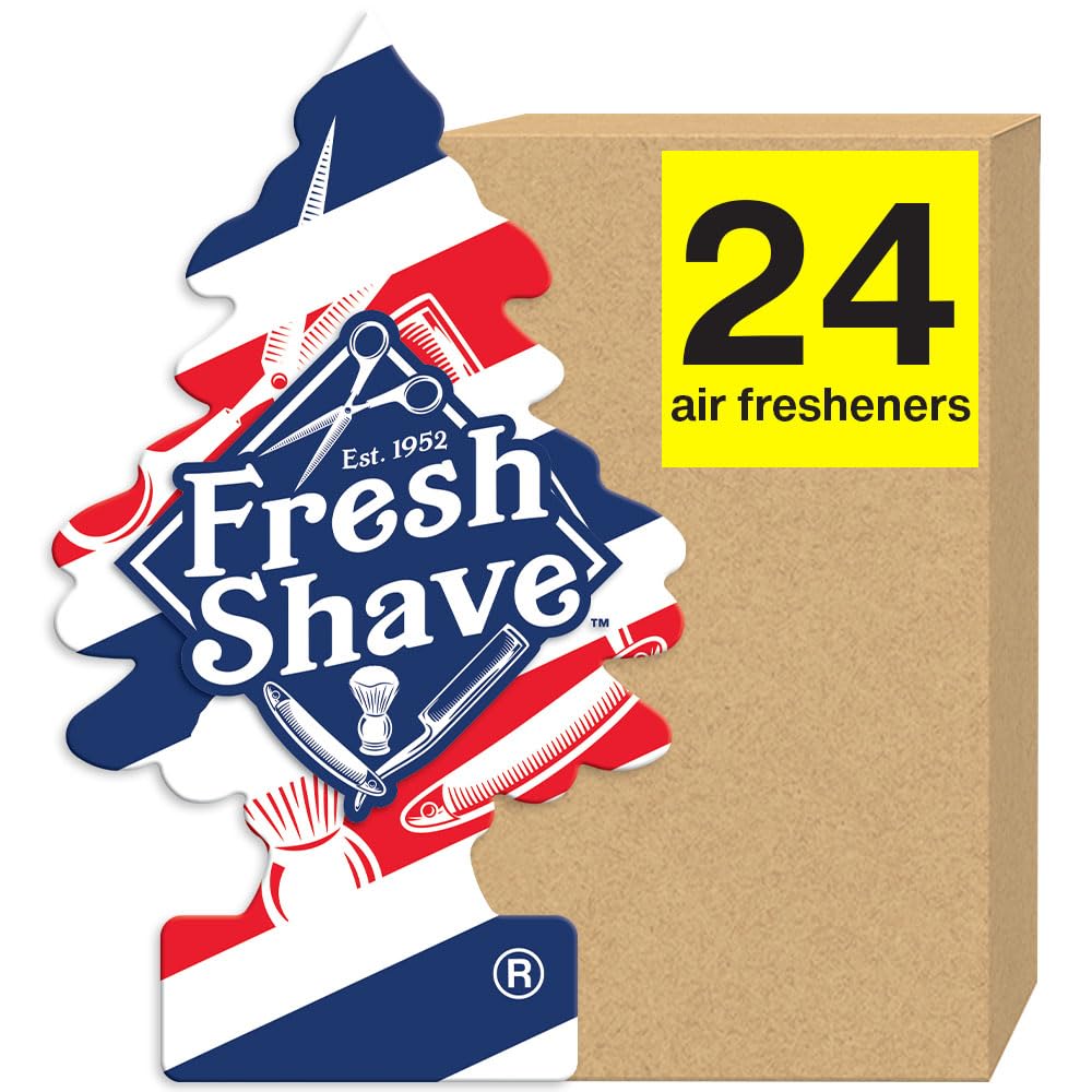 LITTLE TREES Air Fresheners Car Air Freshener. Hanging Tree Provides Long Lasting Scent for Auto or Home. Fresh Shave, 24 Air Fr