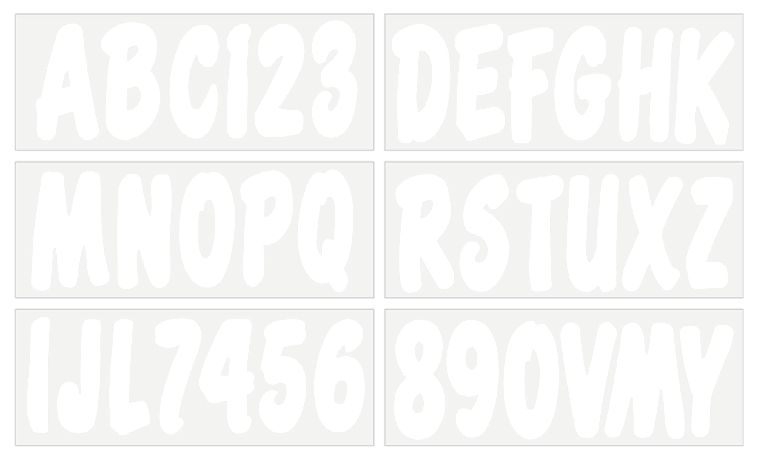 Hardline Products Series 200 Factory Matched 3-Inch Boat & PWC Registration Number Kit, Solid White - WHI200EC