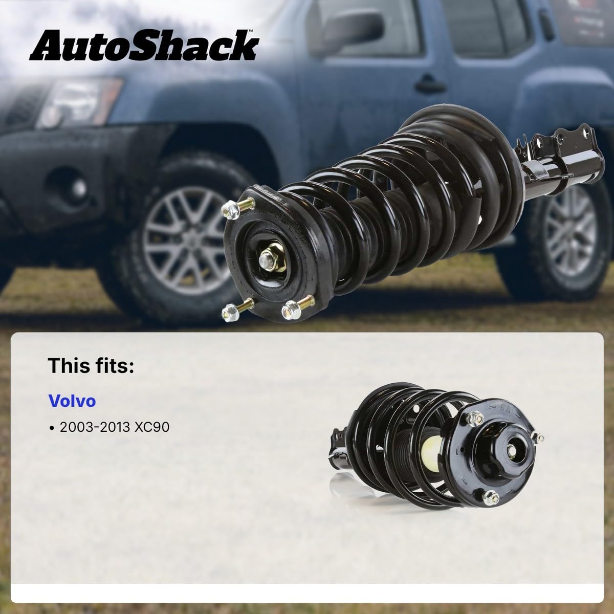 Auto Shack Front Complete Struts Coil Springs Assembly for 2003-2013 Volvo XC90, Driver & Passenger Side, Model CST100430PR, Black