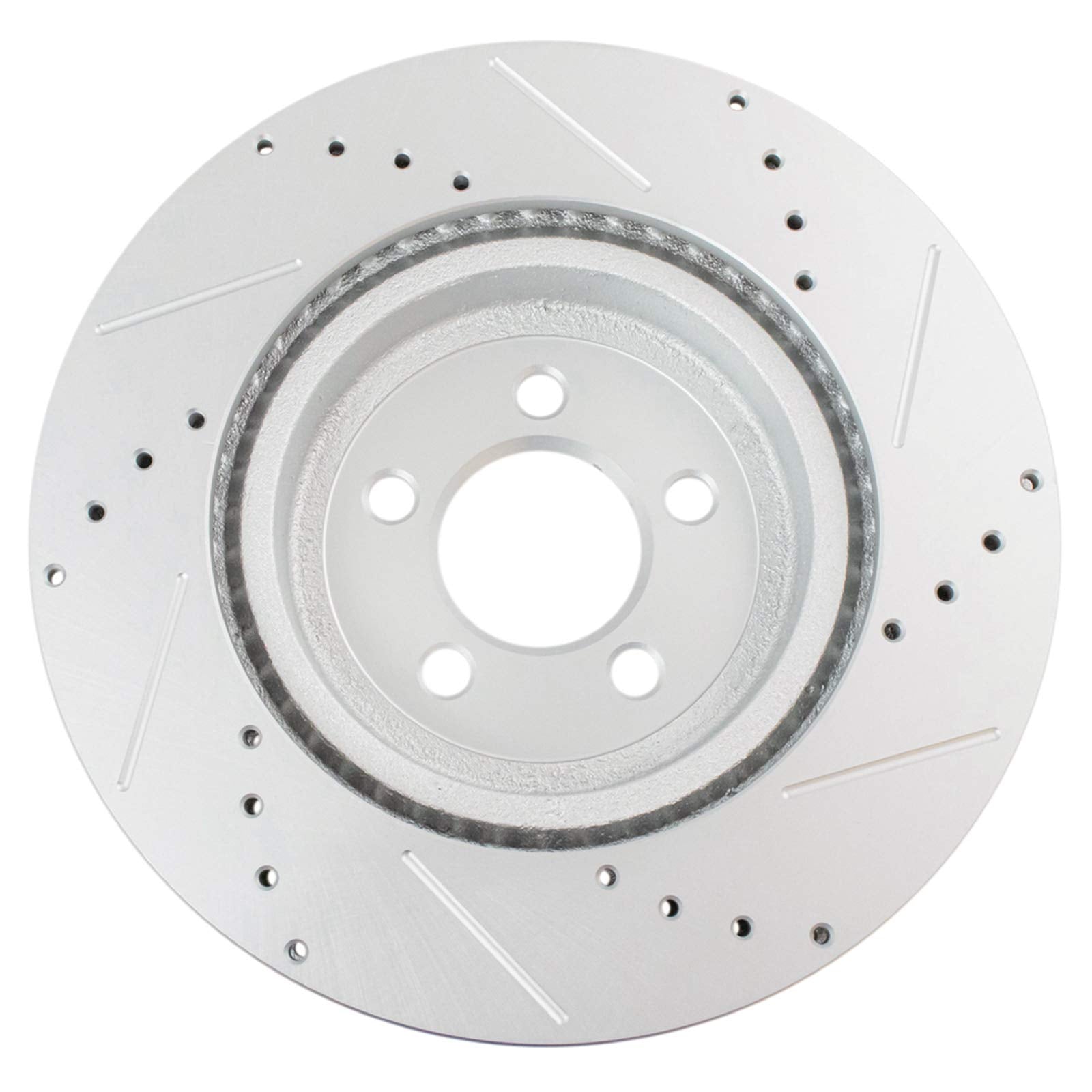 Trq Front Performance Brake Rotors Set Premium G-Coated Cross Drilled & Slotted Compatible With 2005-2021 Chrysler 300 2009-2022