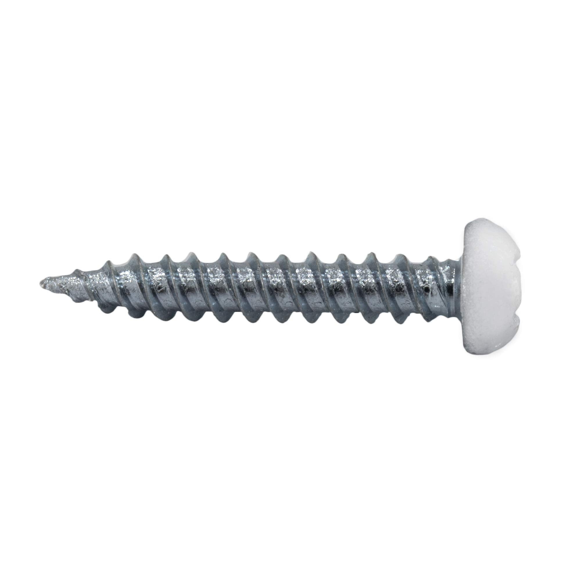 RecPro 8x1 Pan Head Metal RV Screws, Alloy Steel, Polar White, Multi-Pack (50) for RV Interior Use
