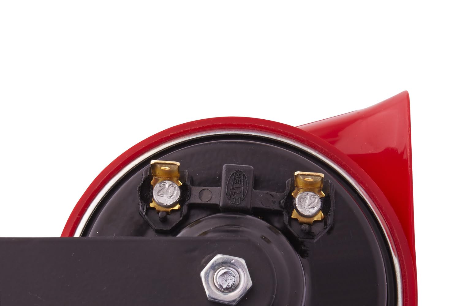 Hella 007424801 Twin Trumpet High/Low Tone 12V Horn Kit With Bracket, Red