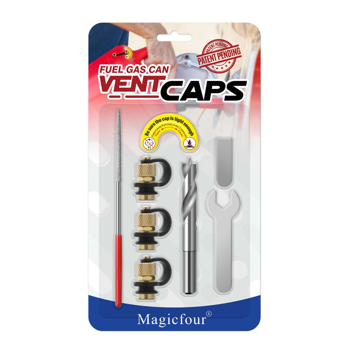 Magicfour Gas Can Vent Caps, 3 Pack, Rubber Replacement Plug for Faster Flow, Compatible with Gas & Water Jugs