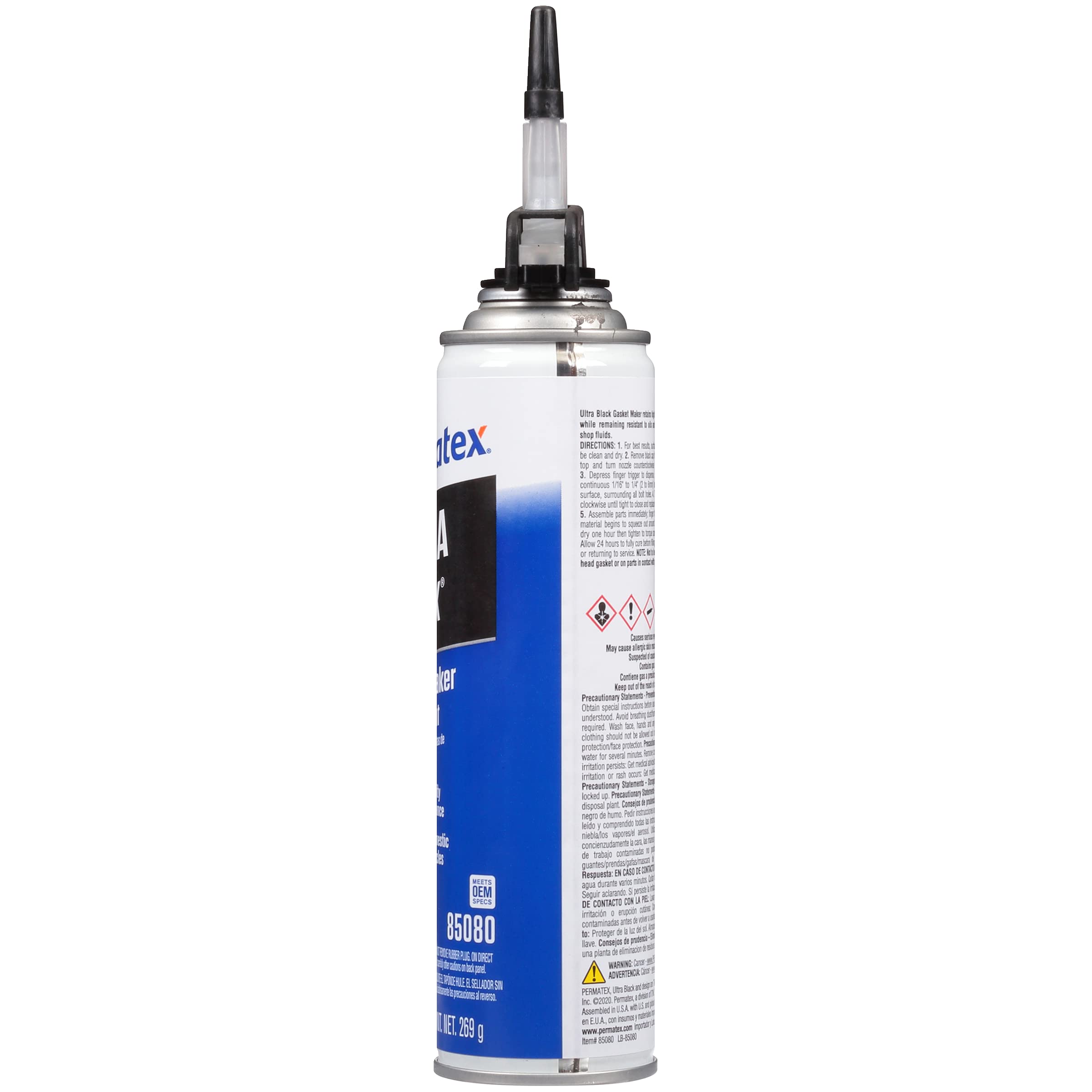 Permatex 85080-6PK Ultra Black Maximum Oil Resistance RTV Silicone Gasket Maker, 9.5 oz. PowerBead Can (Pack of 6)