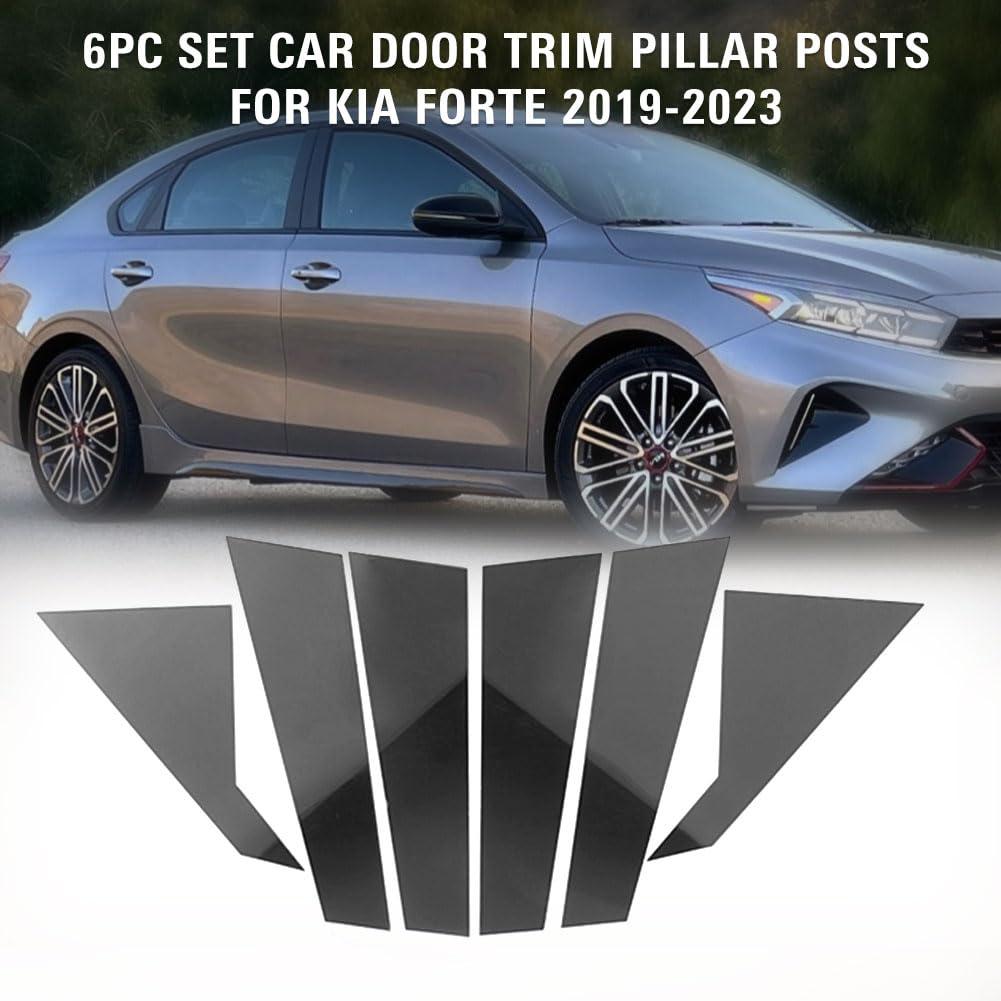 Three T Car Auto Side Door Window Pillar Posts Cover Trim For Kia Forte 2019 2020 2021 2022 2023 Sedan