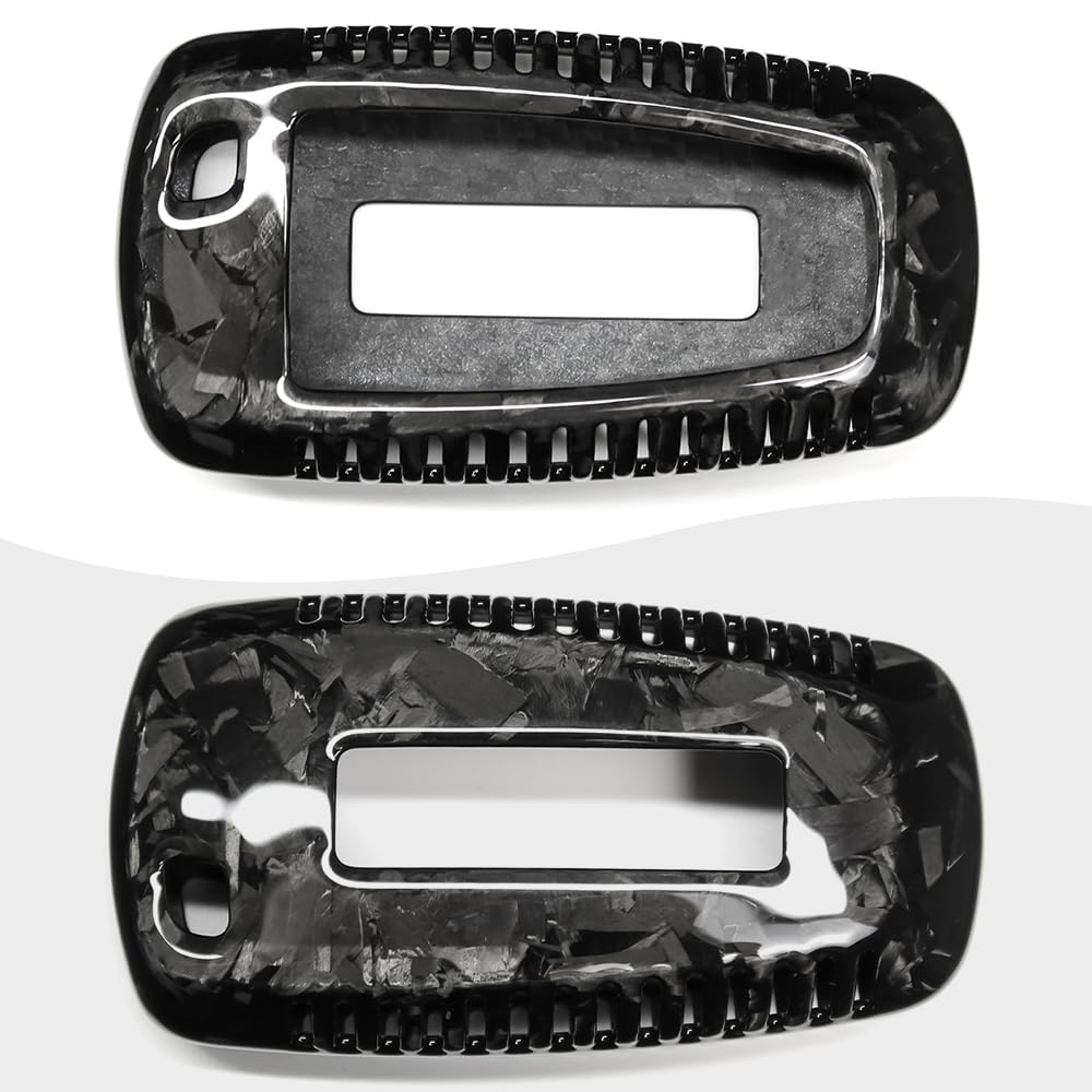 Jogon Forged Carbon Fiber Remote Smart Key Fob Shell Cover Protector For Ford F-150 Raptor Bronco 2018 2019 2020 2021 2022 2023 2024 (Forged Black With Vent)