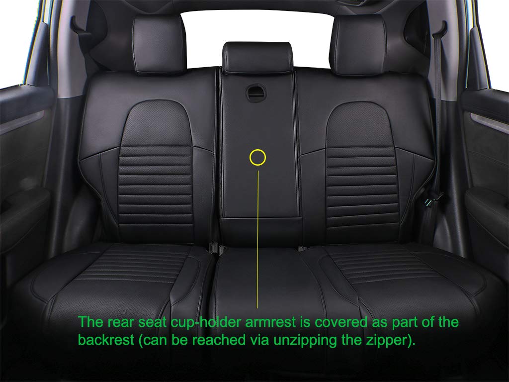 Ekr Custom Fit Crv Seat Covers For Select Honda Crv 2017 2018 2019 2020 2021 2022 - Full Set,Leather (Black)