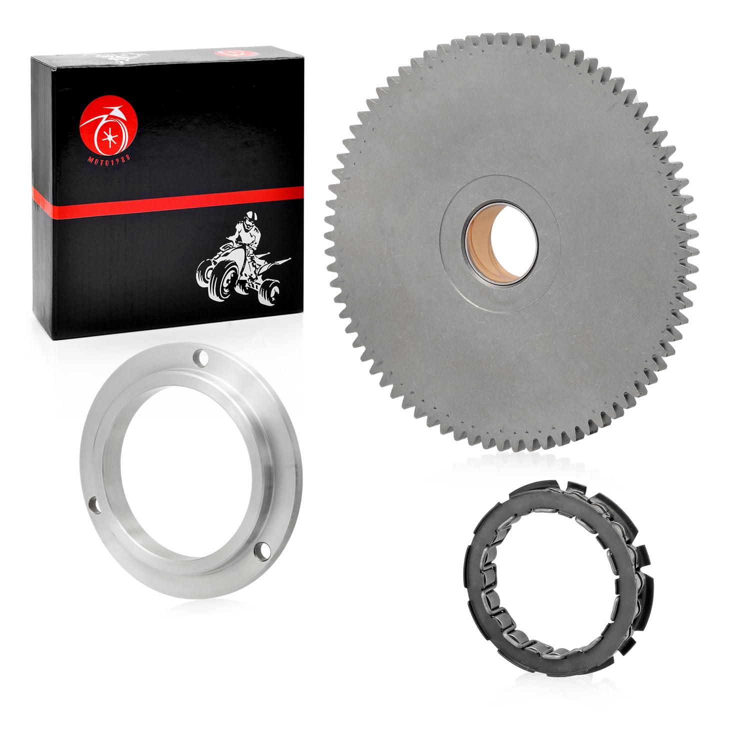 MOTO1988 Starter Clutch Kit with One Way Bearing & Idler Gear 76T for Polaris RZR Ranger General XP 2015-2023 Model 1205021