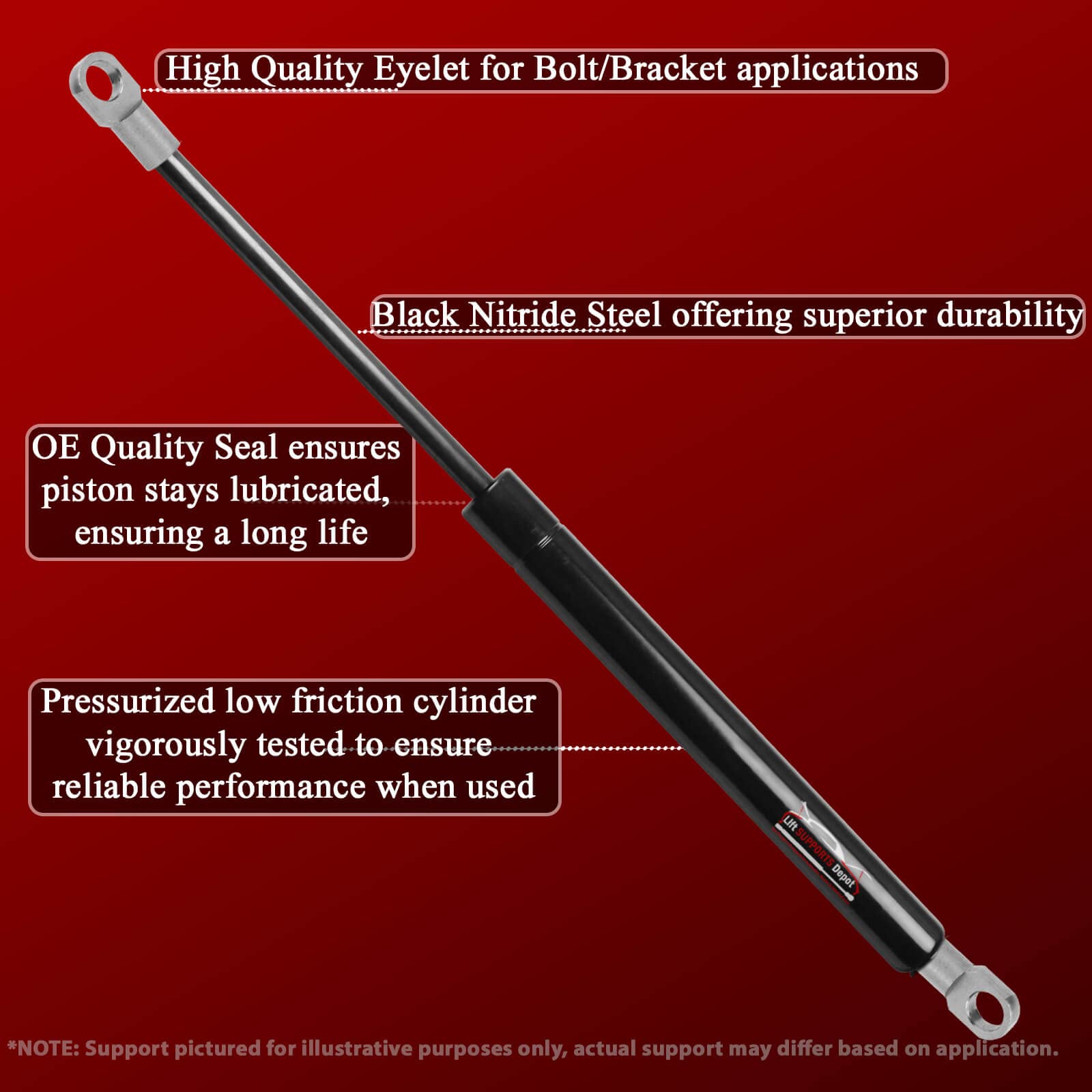 Lift Supports Depot Qty (1) Replaces 7041996 2531Pb Polaris Lift Support Shocks Struts