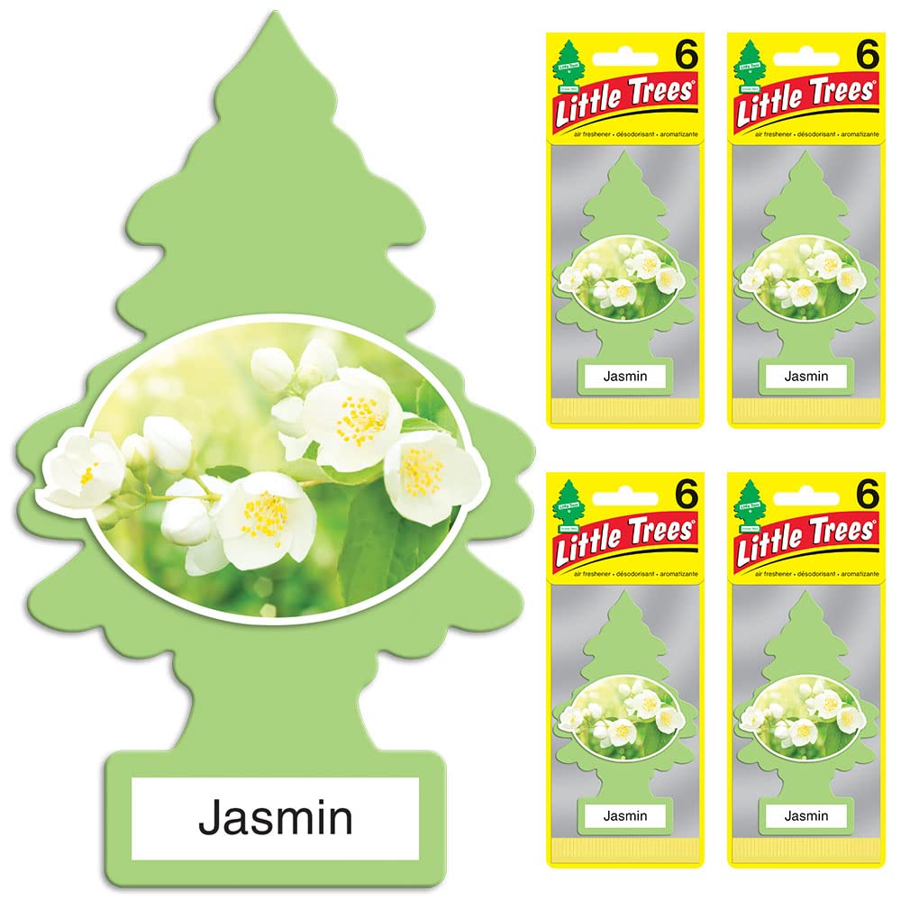 Little Trees Air Fresheners Car Air Freshener. Hanging Tree Provides Long Lasting Scent For Auto Or Home. Jasmin, 24 Air Freshen