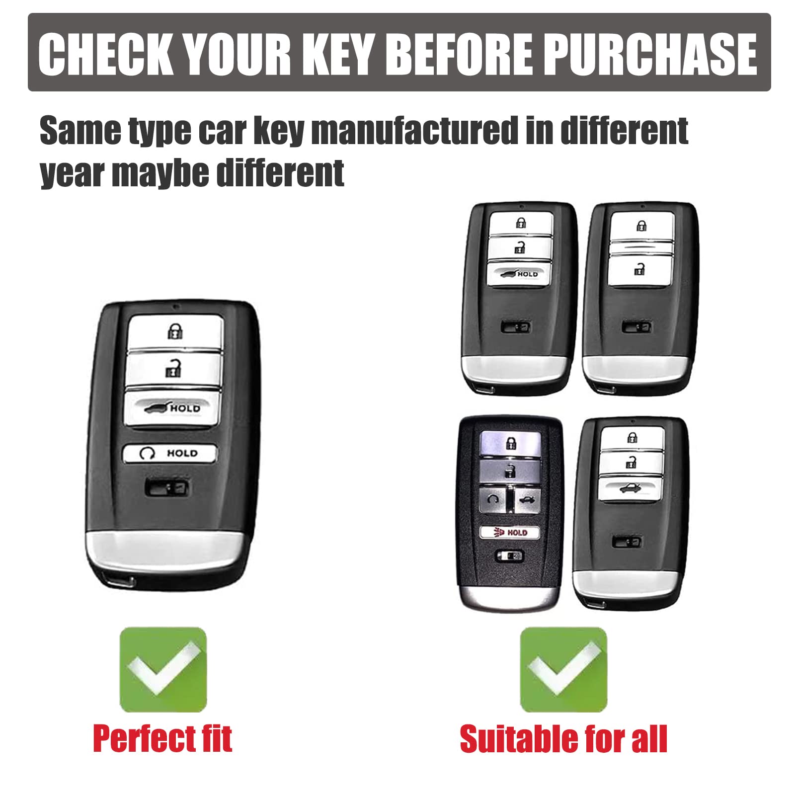 Gematay Key Fob Cover for Acura - Soft TPU Protection with Keychain Lanyard, Medium Size, Compatible with Acura Models