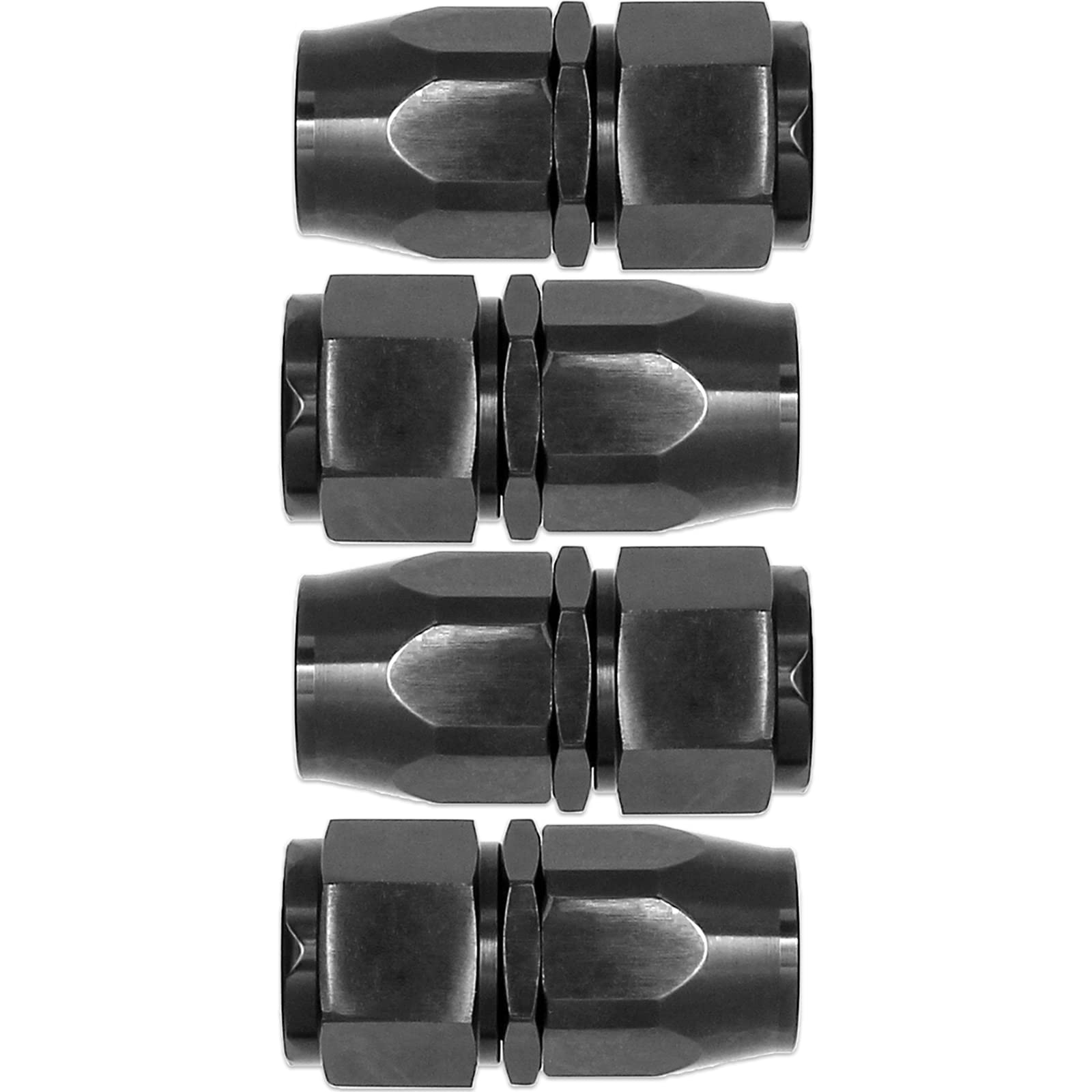 Shineyoo 8An Straight End Fitting 4 Pcs For Braided Fuel Oil Gas Line Hose End 8 An Fittings Aluminum Black