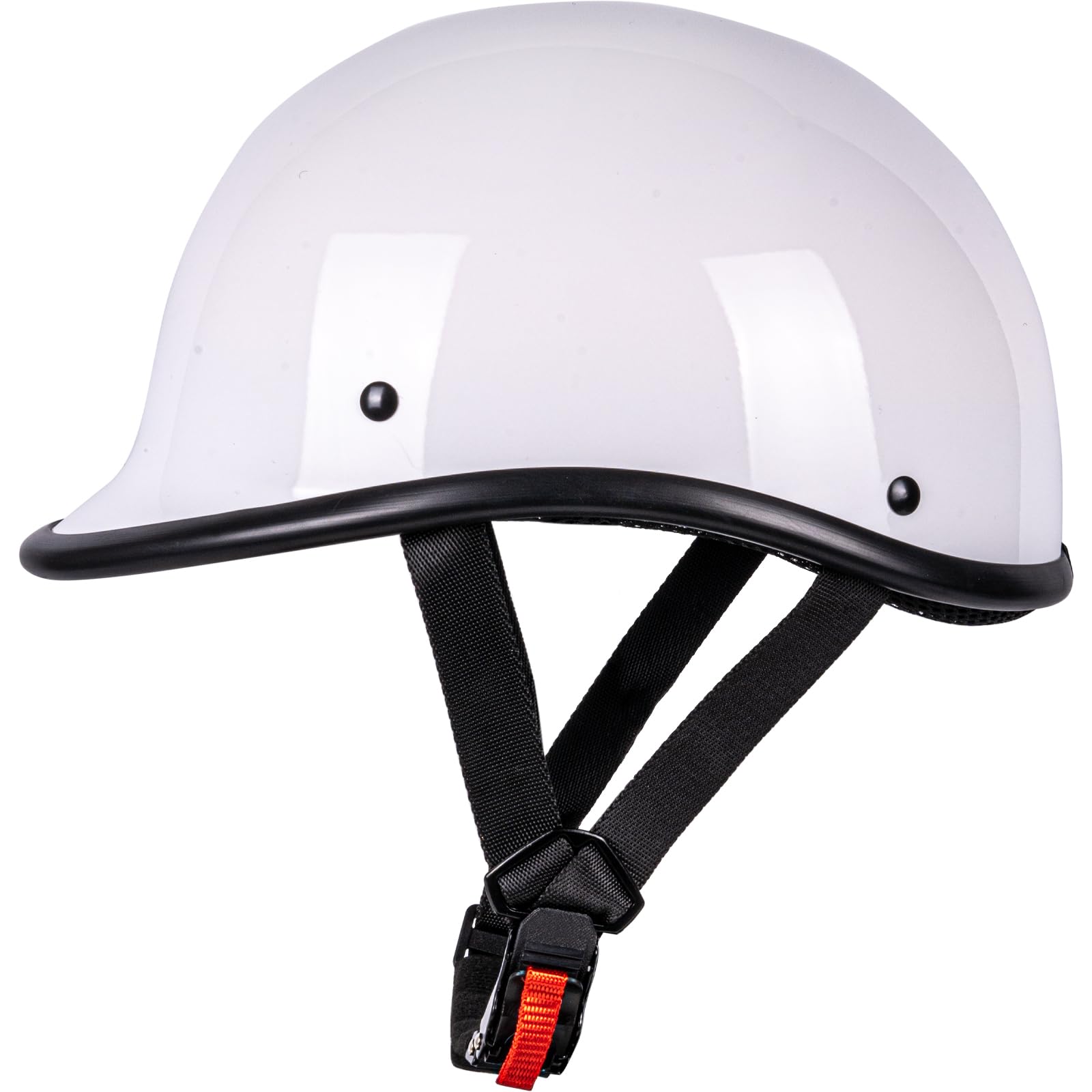 Yesmotor Vintage Motorcycle Half Helmet - Lightweight Open-Face DOT Approved - Large - White - Plastic
