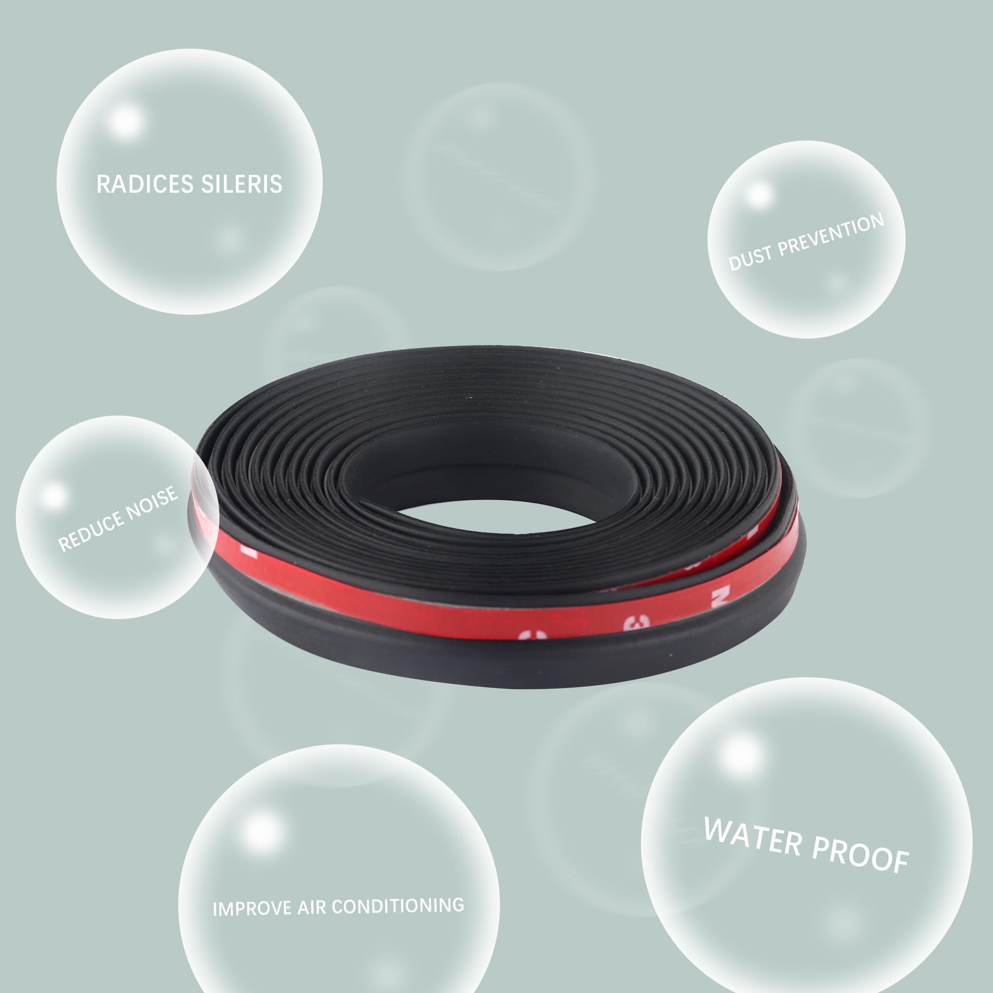 13Ft Automotive Weather Stripping,Super Flexible Z-Shaped Rubber Seal Strip For Reducing Noise & Dust,360 Perfectly Fit Car Weat