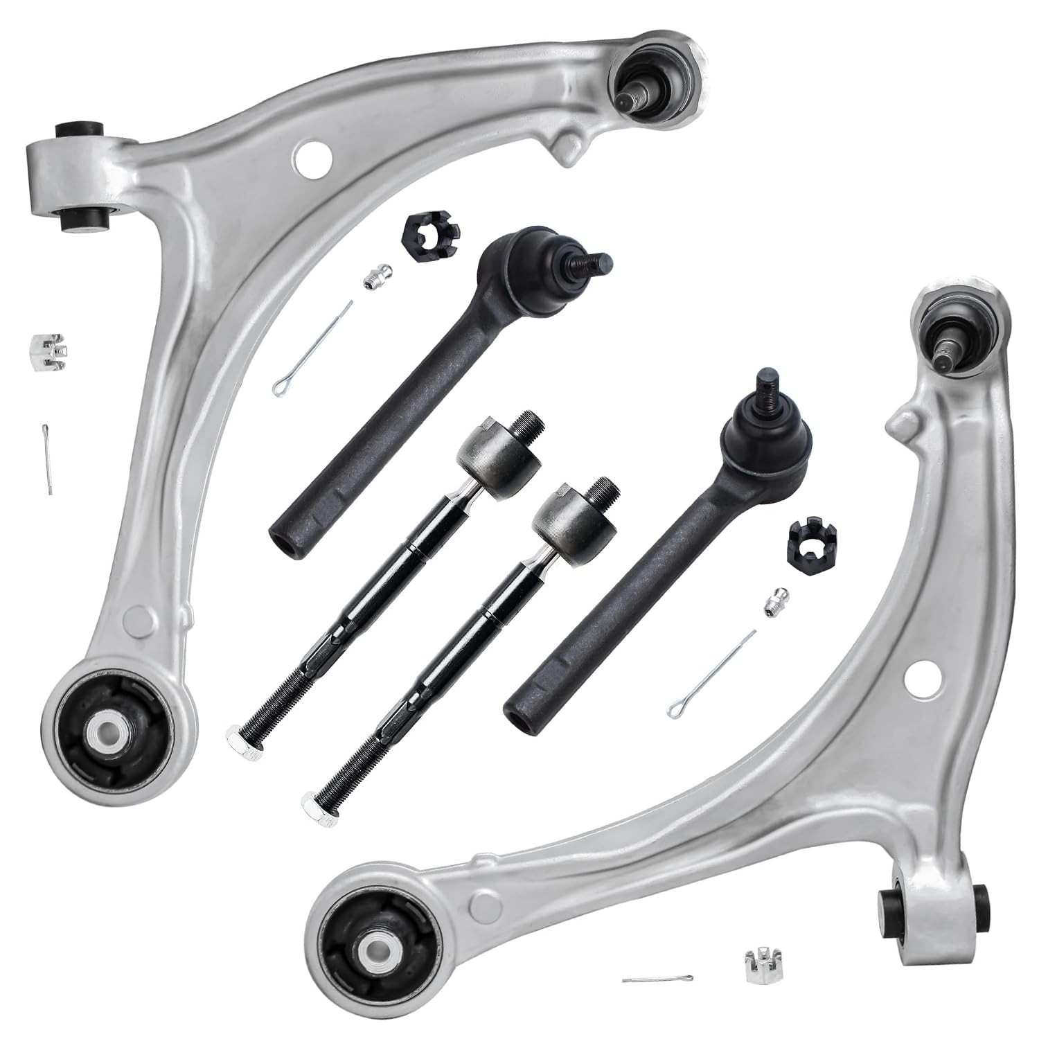 Detroit Axle - 6pc Front End Control Arms Kit for 2005-2010 Honda Odyssey 2 Lower Control Arms w/Ball Joints 4 Inner & Outer Tie