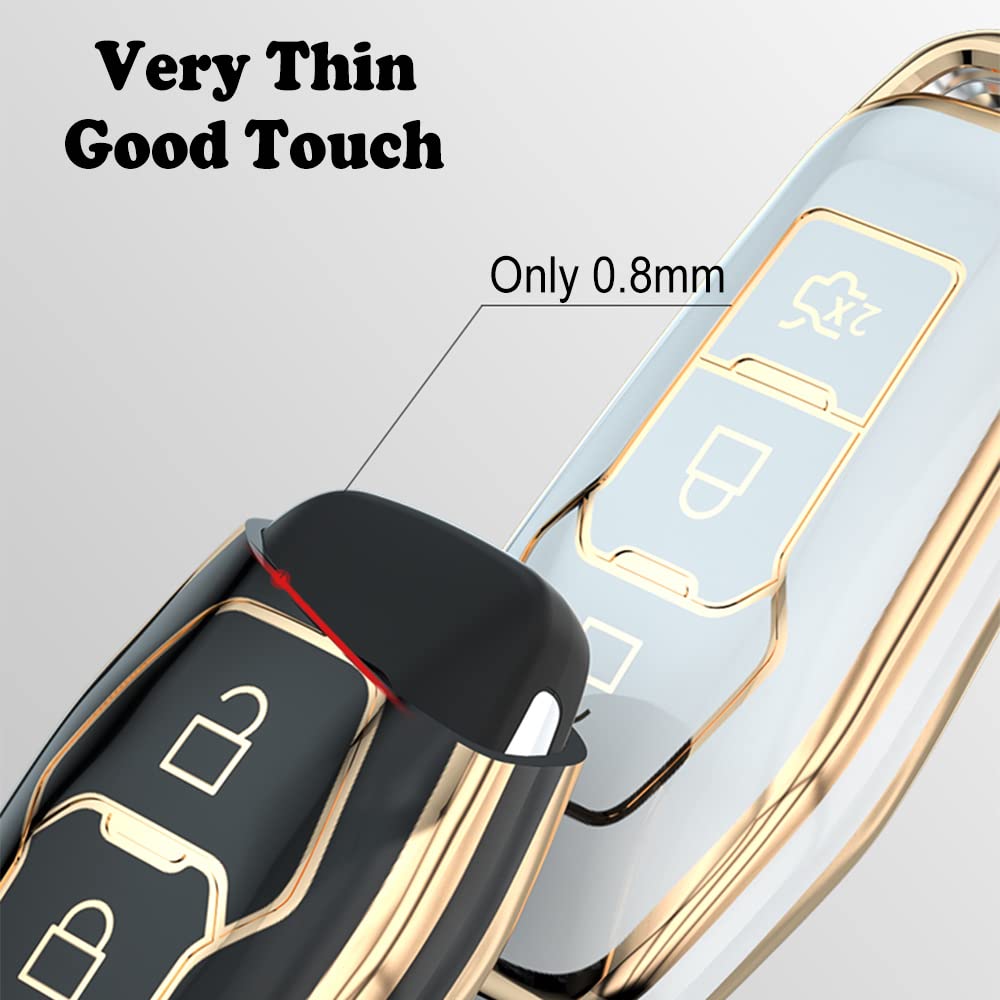 K Lakey Key Fob Cover,Compatible With Ford 5 Buttons Fusion Explorer Escape Edge Mustang F150 F250 F350 F450 F550 Lincoln Mkz Mk