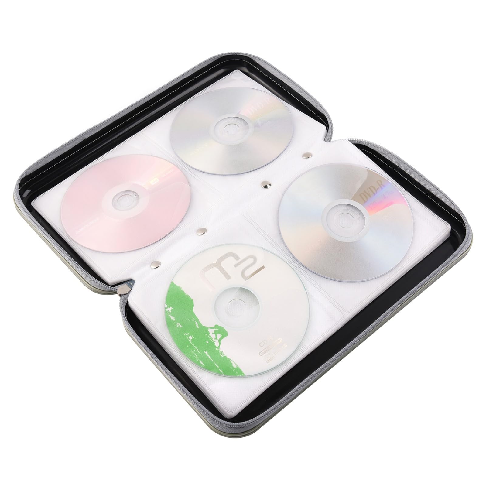 Alavisxf Xx Cd Holder, 72 Capacity Cd/Dvd Case Holder Portable Wallet Storage Organizer Hard Plastic Protective Storage Holder For Car Travel(72 Capacity, Black 72)