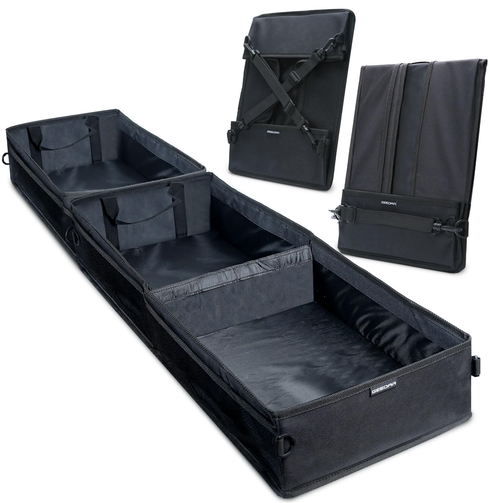 Geedar Under Seat Storage Truck Tool Box Organizer For Truck Underseat Storage Ford F150 F250 F350 Chevy Silverado Accessories (3 Compartment)