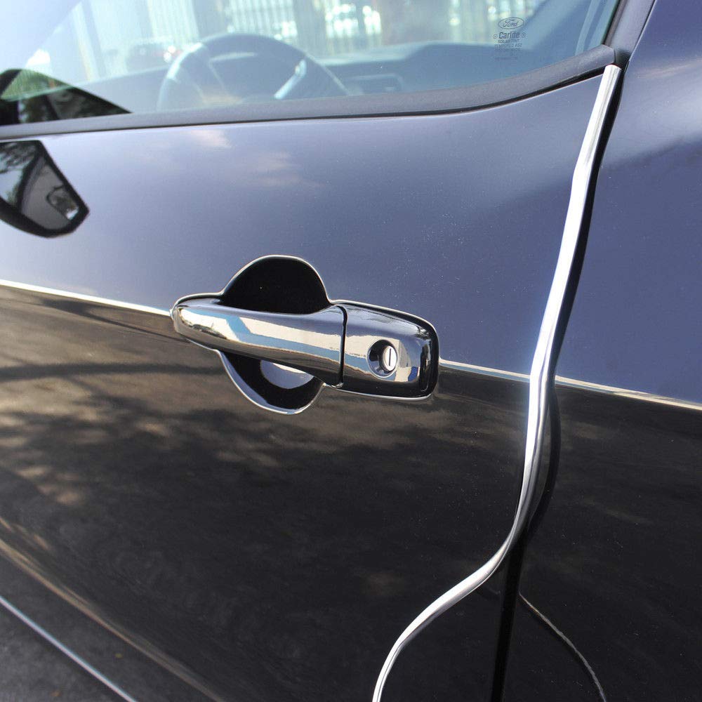 Car Door Edge Scratch Guard Trim Molding Protecto Chrome 5Metres(16Feet) X7Mm Sticky Cover U Shape Air Vent Edge Decoration