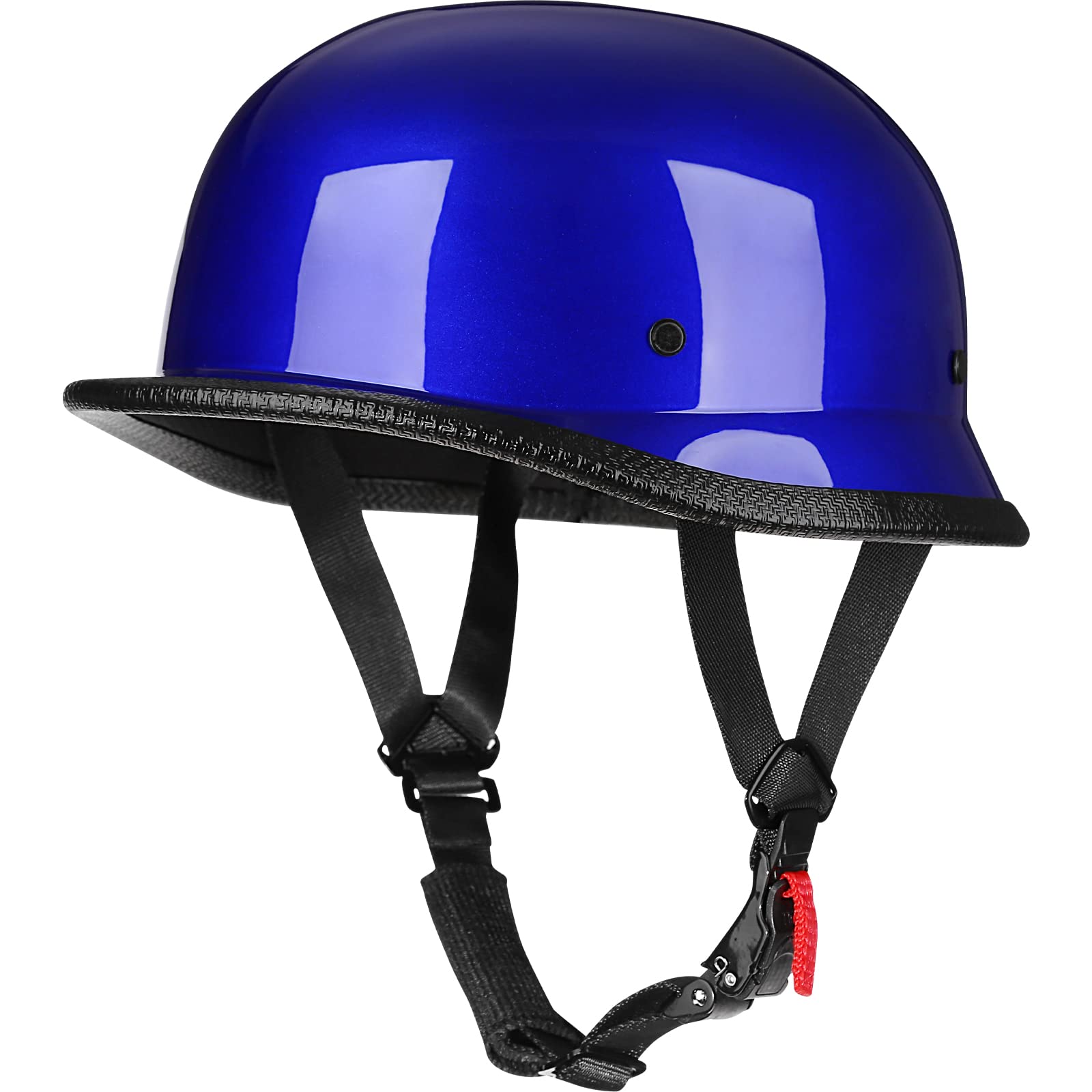 Yesmotor Half Shell Motorcycle Helmet with Glasses - DOT Approved, Medium, Blue & Black Goggles