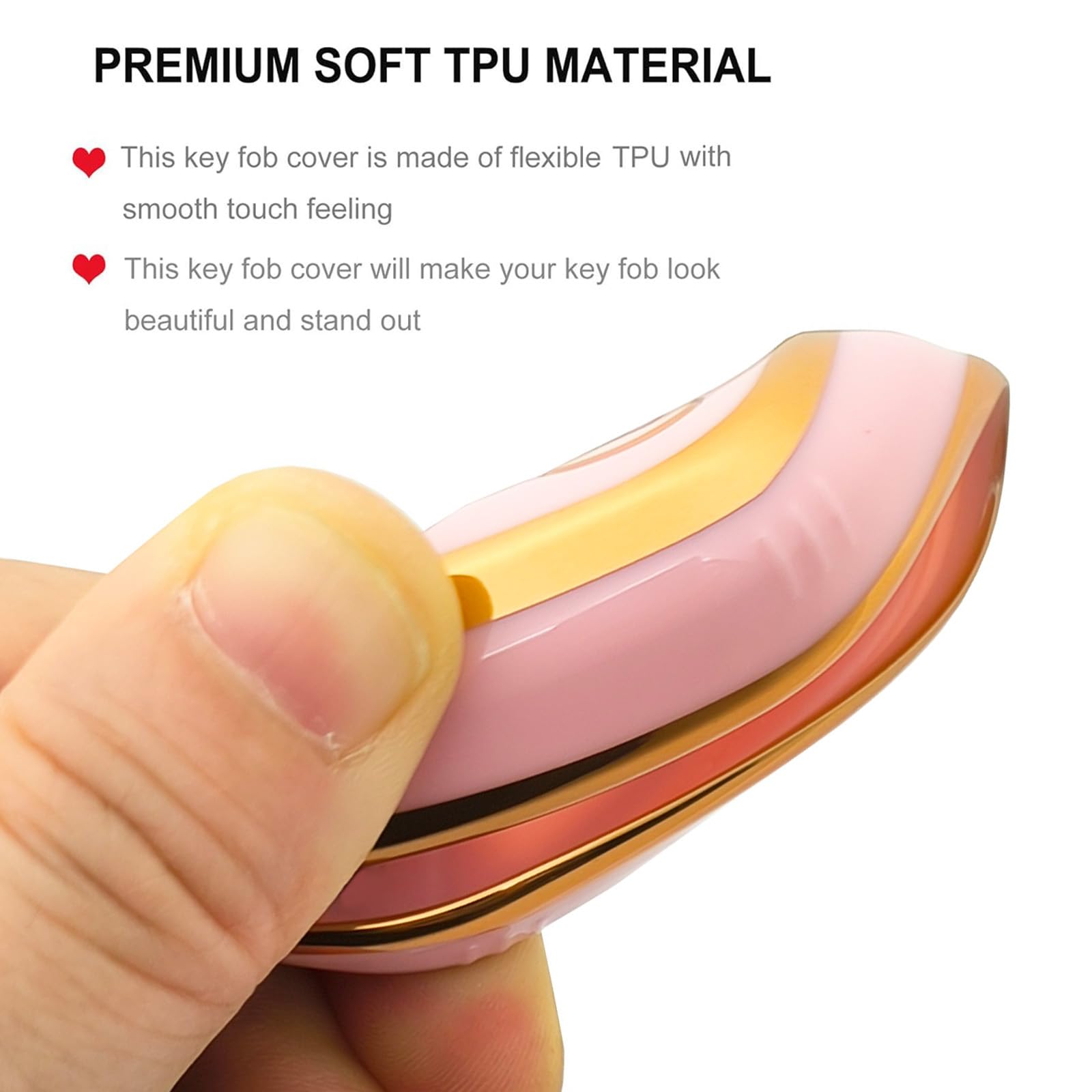 Chyoek Key Fob Cover Case for Chevy & GMC - TPU, Pink, Model chyoekey038TPU