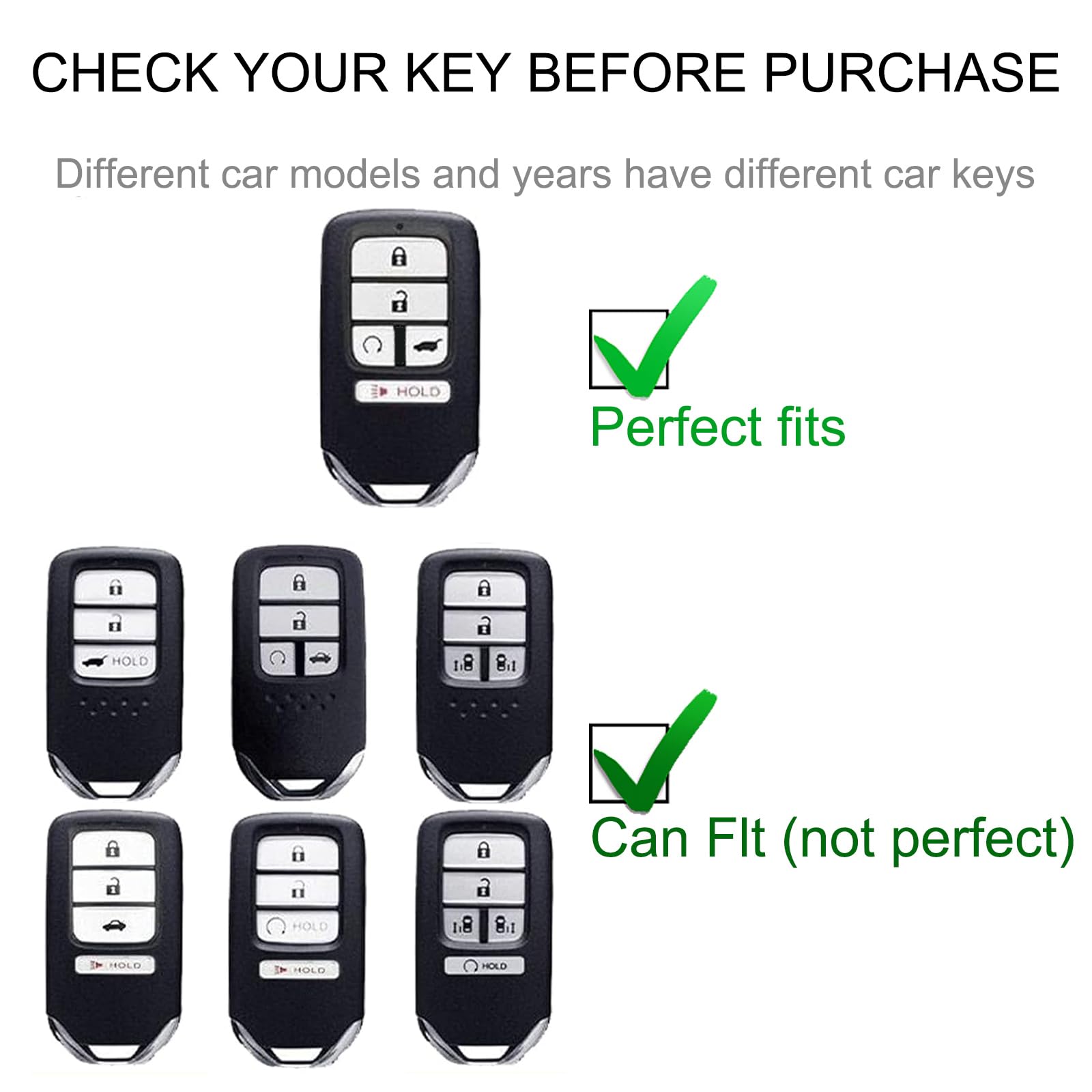 Cacarlike For Honda Key Fob Cover With Leather Lanyard, Car Key Fob Case Compatible With Honda Accord Civic Crv Pilot Odyssey Sm