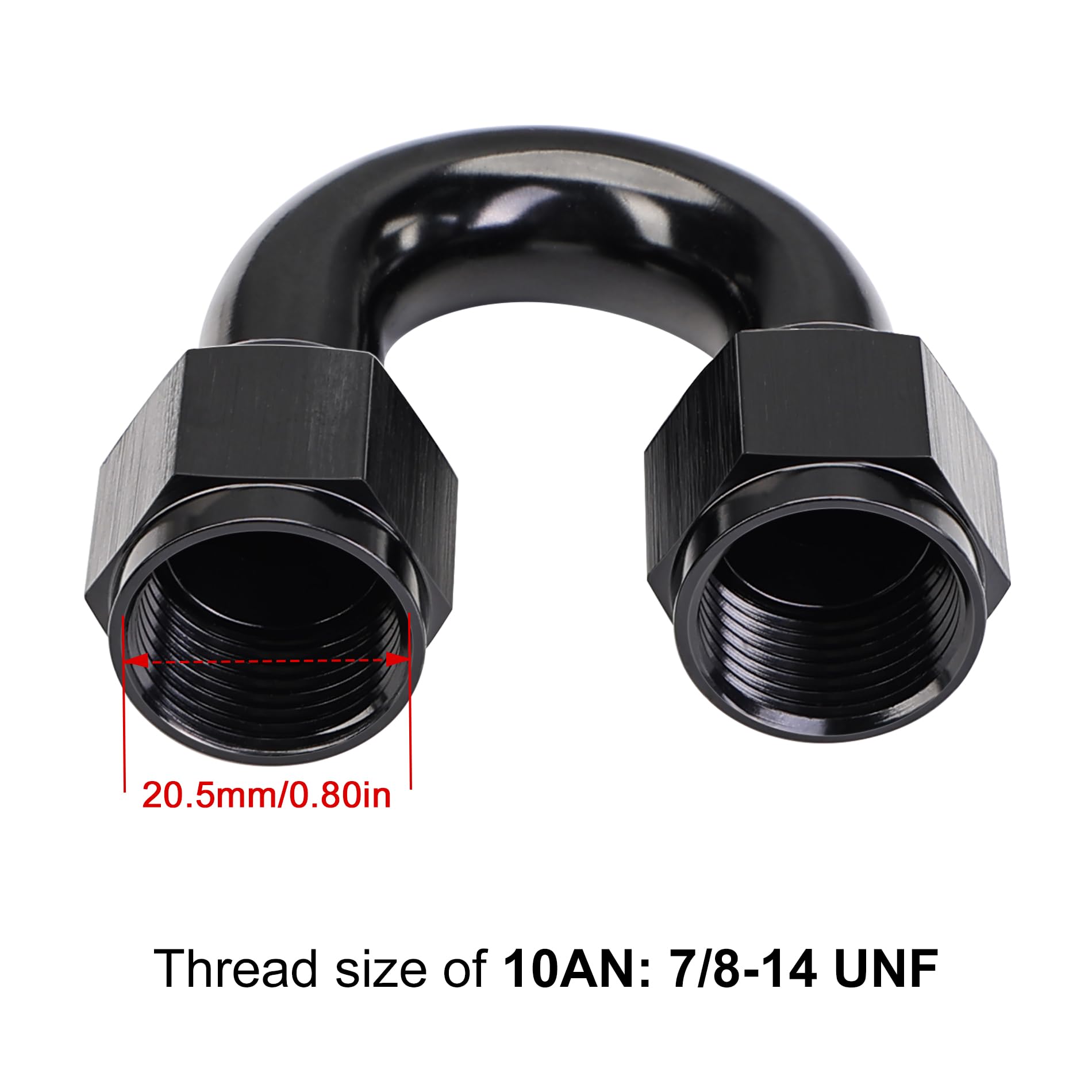 Evil Energy 10An Female To 10An Female 180 Degree Swivel Coupler Union Fitting Adapter Aluminum Black