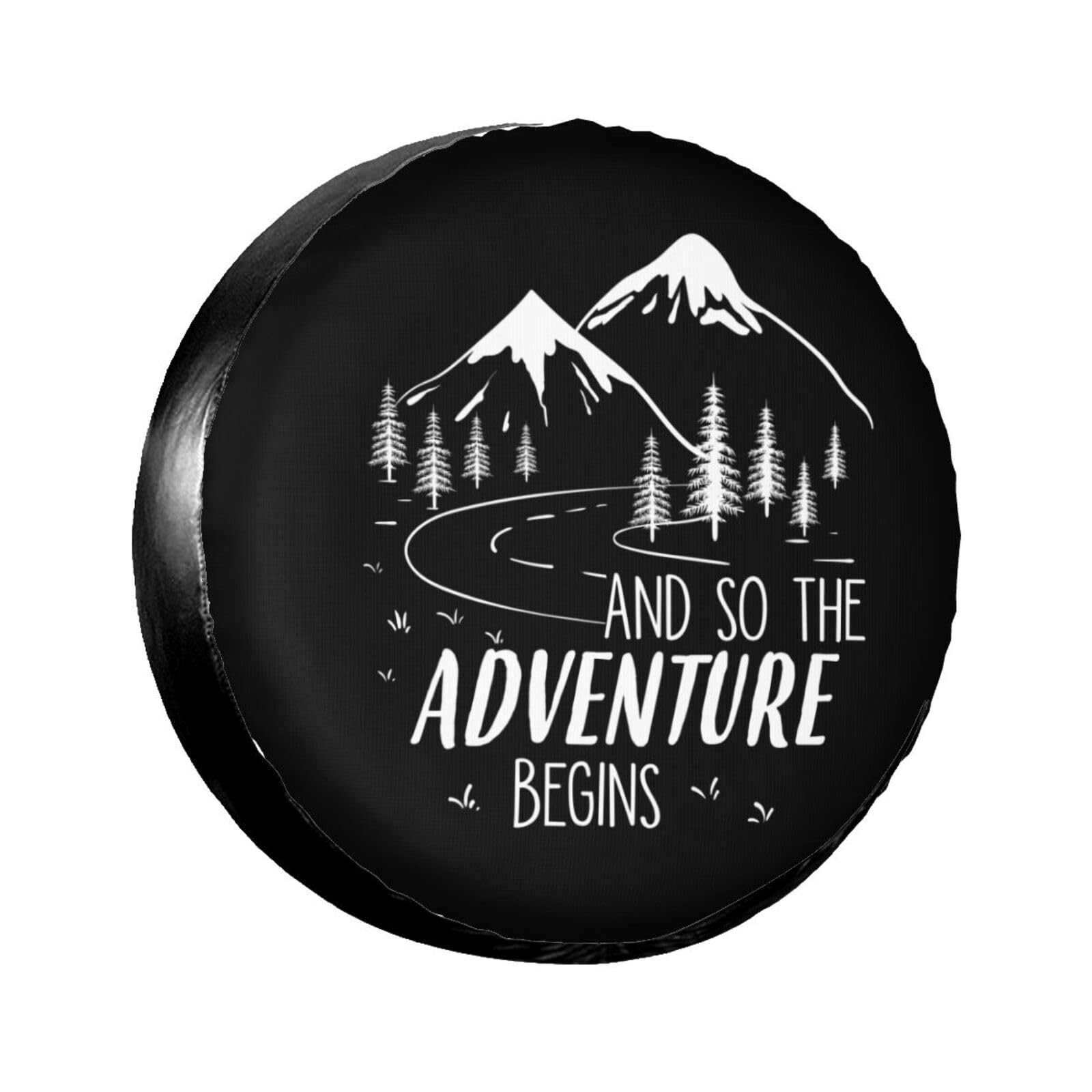 and So The Adventure Begins Spare Tire Cover Camper Tire Wheel Covers Weatherproof Wheel Tire Protector Waterproof Dust-Proof Ty