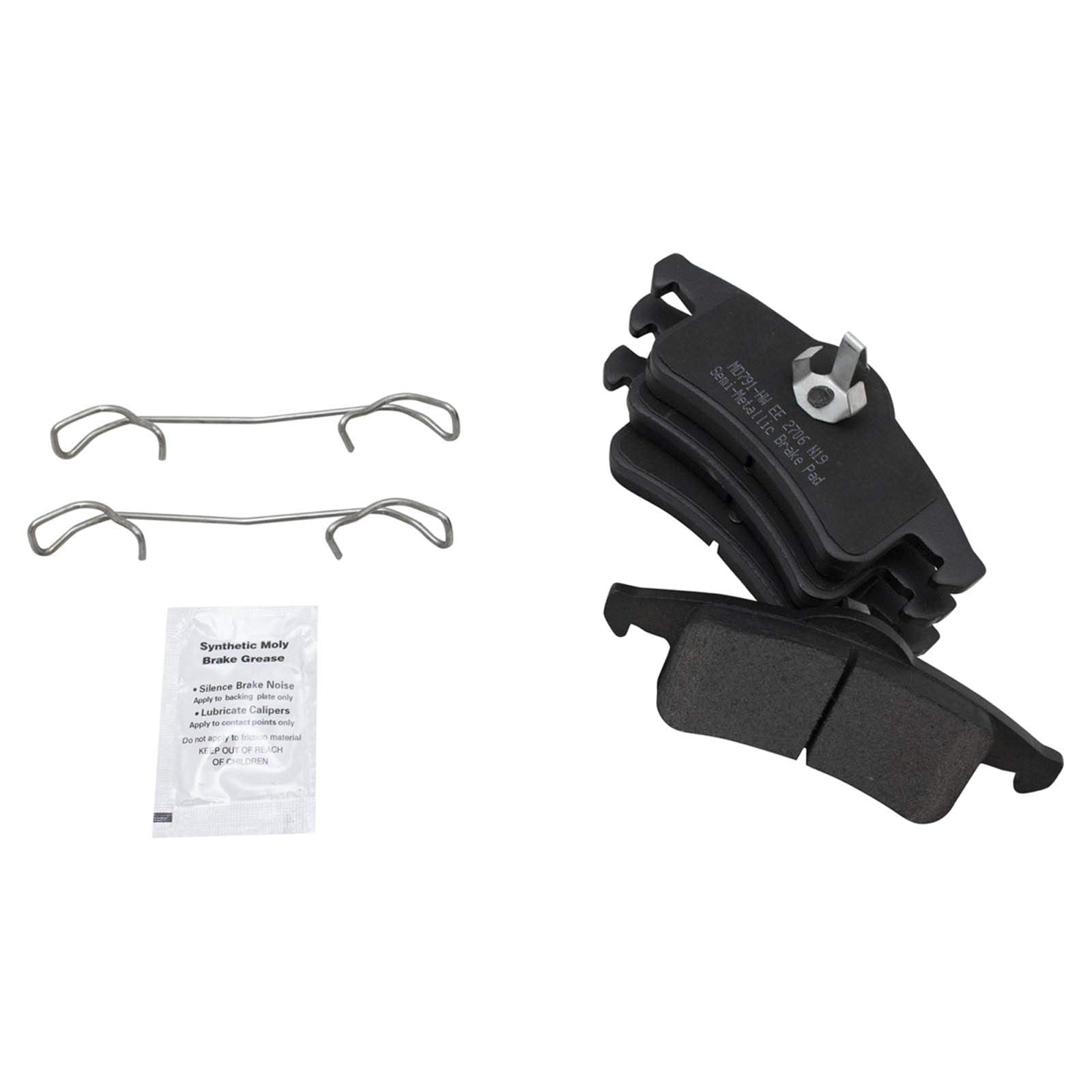 Trq Rear Brake Pad & Rotor Kit Brake Pads Brake Rotor Semi-Metallic Compatible With 1999-2004 Jeep Grand Cherokee