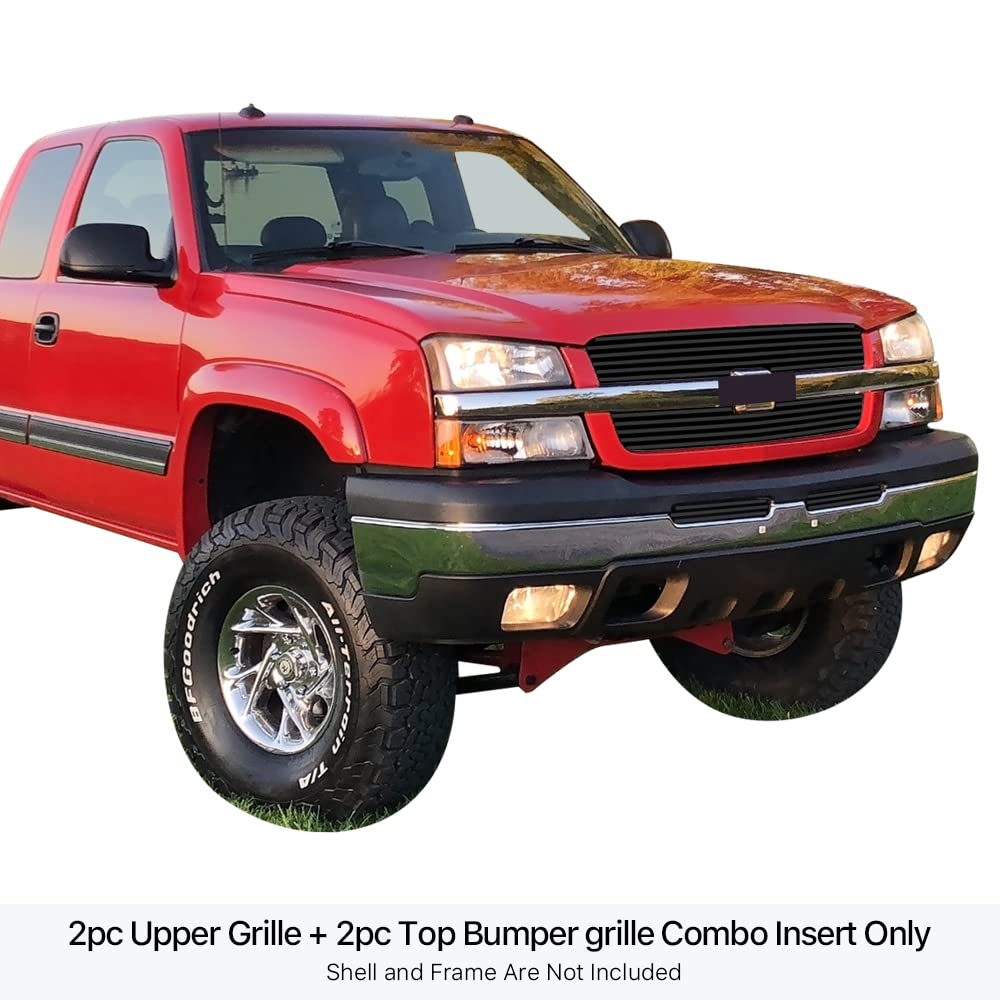 Off Roader eGrille Compatible with Chevy Silverado 1500 2003-2005 & 03-04 2500 3500 & 02-06 Avalanche Without Body Cladding Stai