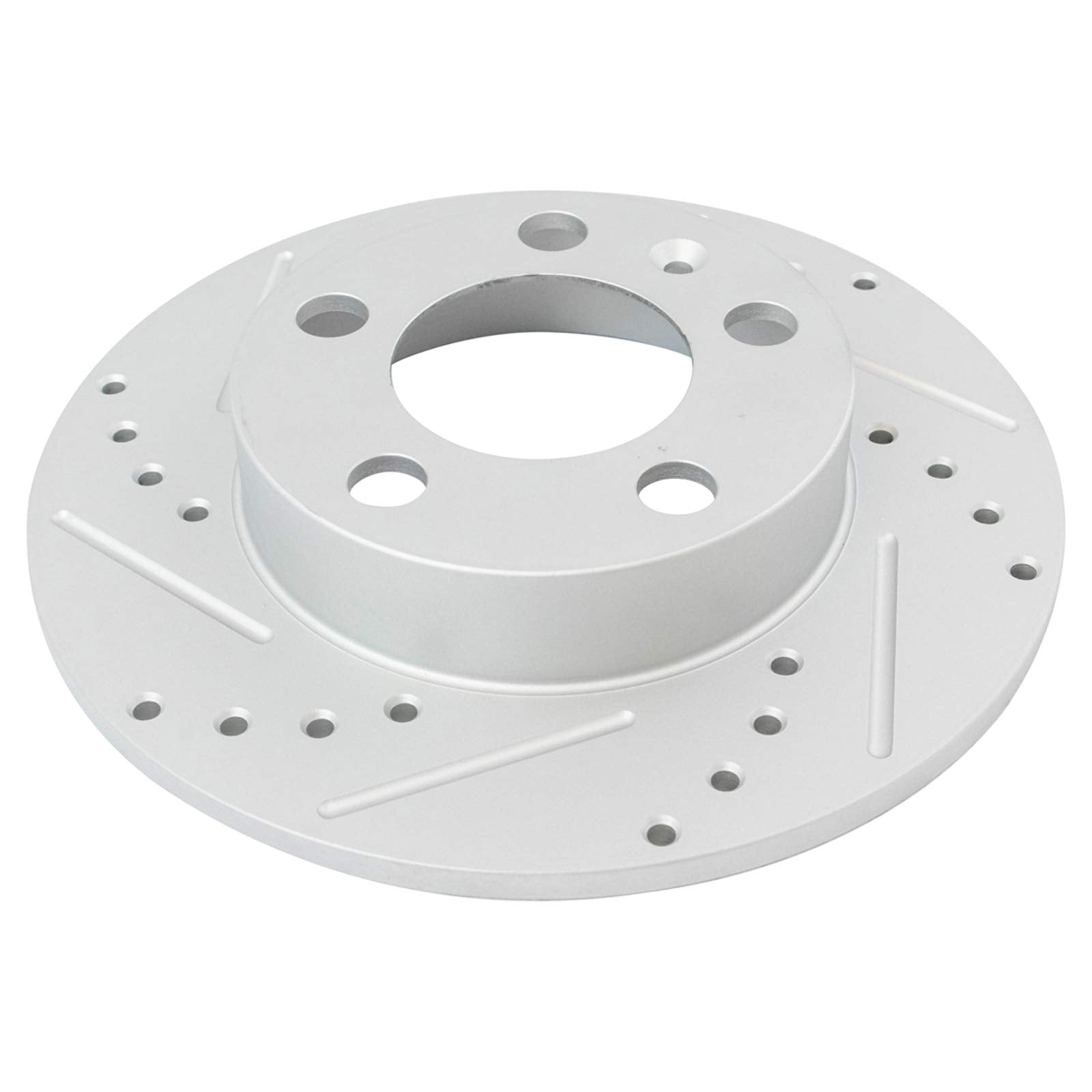 Trq Rear Performance Brake Rotors Set Solid Premium G-Coated Cross Drilled & Slotted Compatible With 2000-2006 Audi Tt 1998-2010