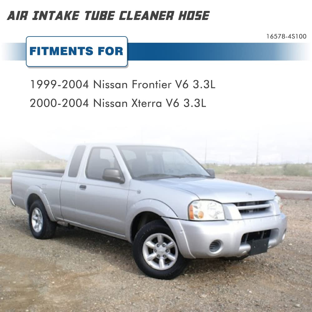 Air Intake Hose Compatible With 1999-2004 Nissan Frontier And 2000-2004 Nissan Xterra V6 3.3L- Intake Filter Tube Replaces # 165