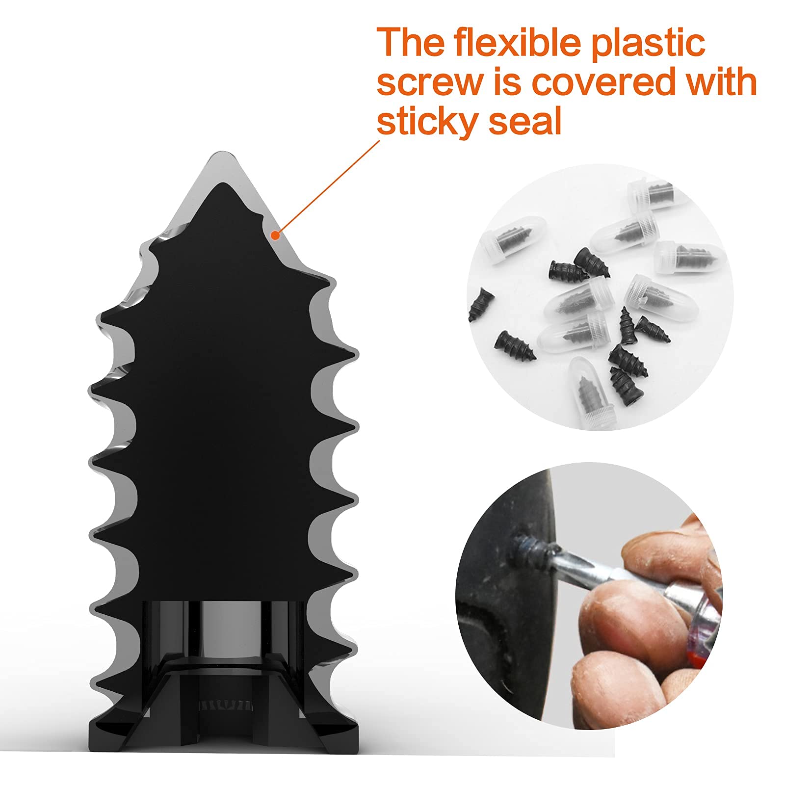 NORSHIRE Tire Repair Kit - Self-Tapping Rubber Nails for Car, Motorcycle, ATV - Model RN9, Small Size