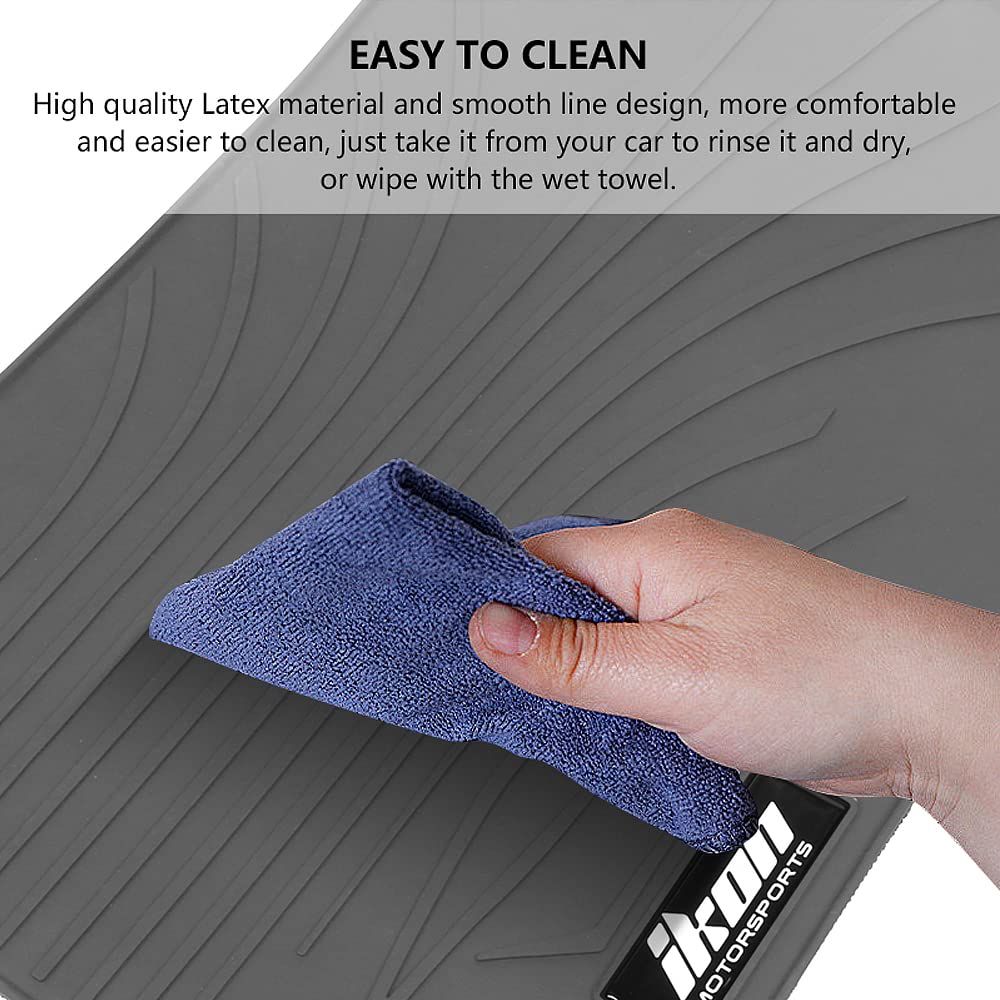 IKON MOTORSPORTS, Floor Mats Compatible with 2006-2011 Honda Civic Coupe & Sedan, Gray/Grey Latex All Weather Easy Clean Interio