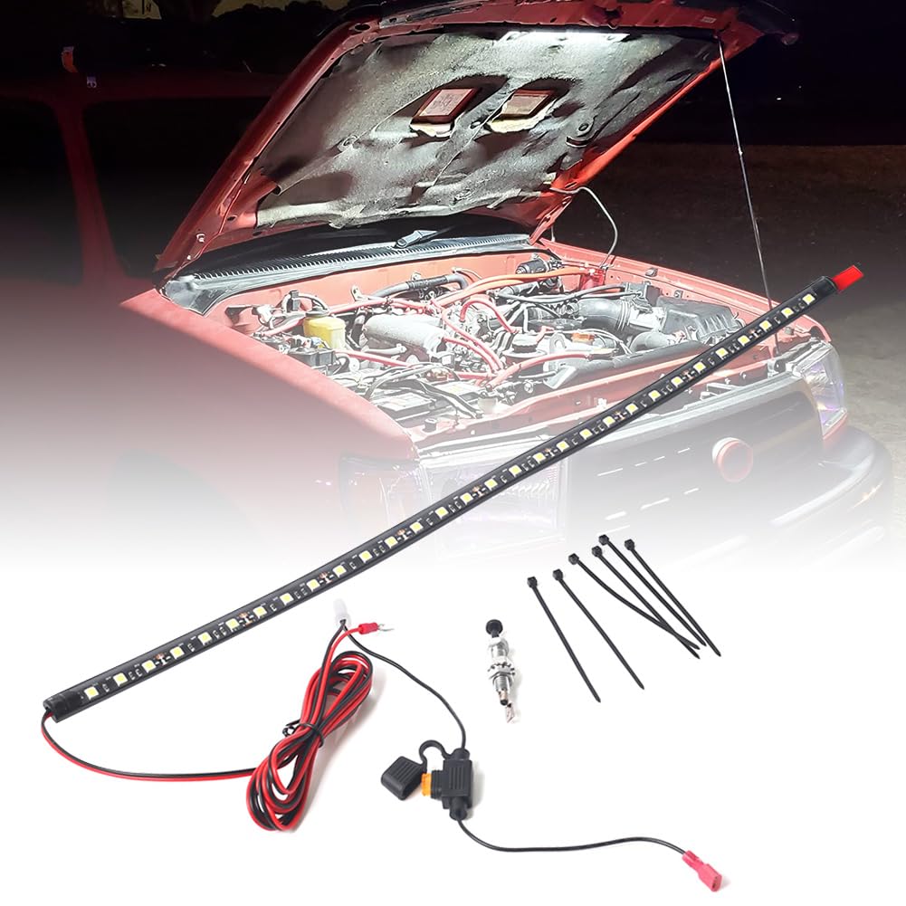 Greceyou Under Hood Led Light Kit, Waterproof 12V 30Leds Car Led Lights Bars Car Underhood Work Light Strip With Automatic On/Of