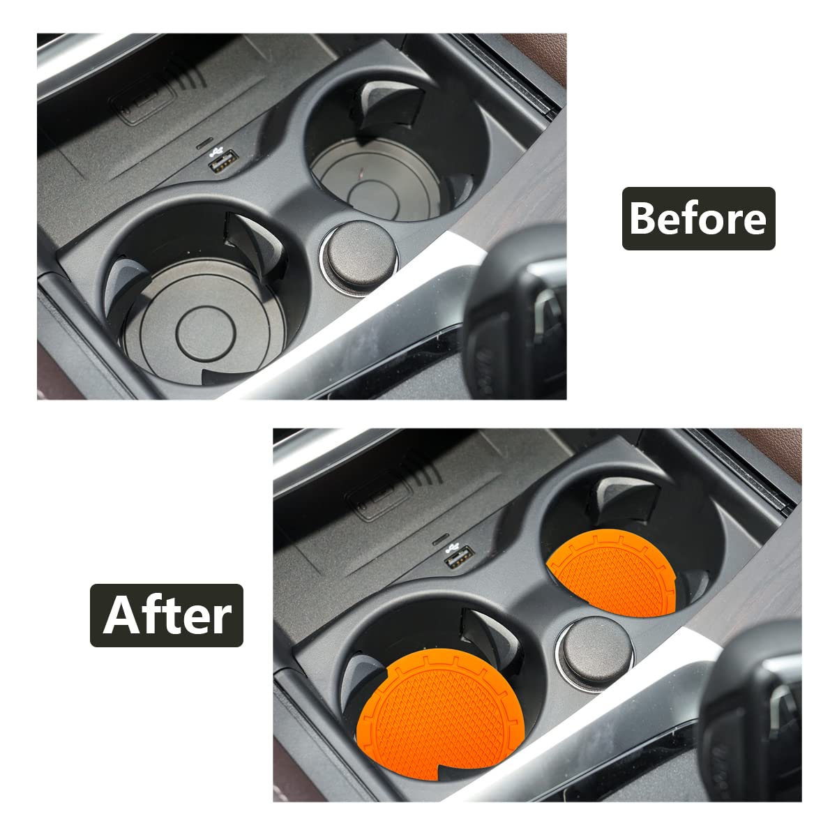 Car Cup Holder Coaster, 4 Pack 2.75 Inch Diameter Pvc Non-Slip Universal Insert Coaster, Durable, Suitable For Most Car Interior