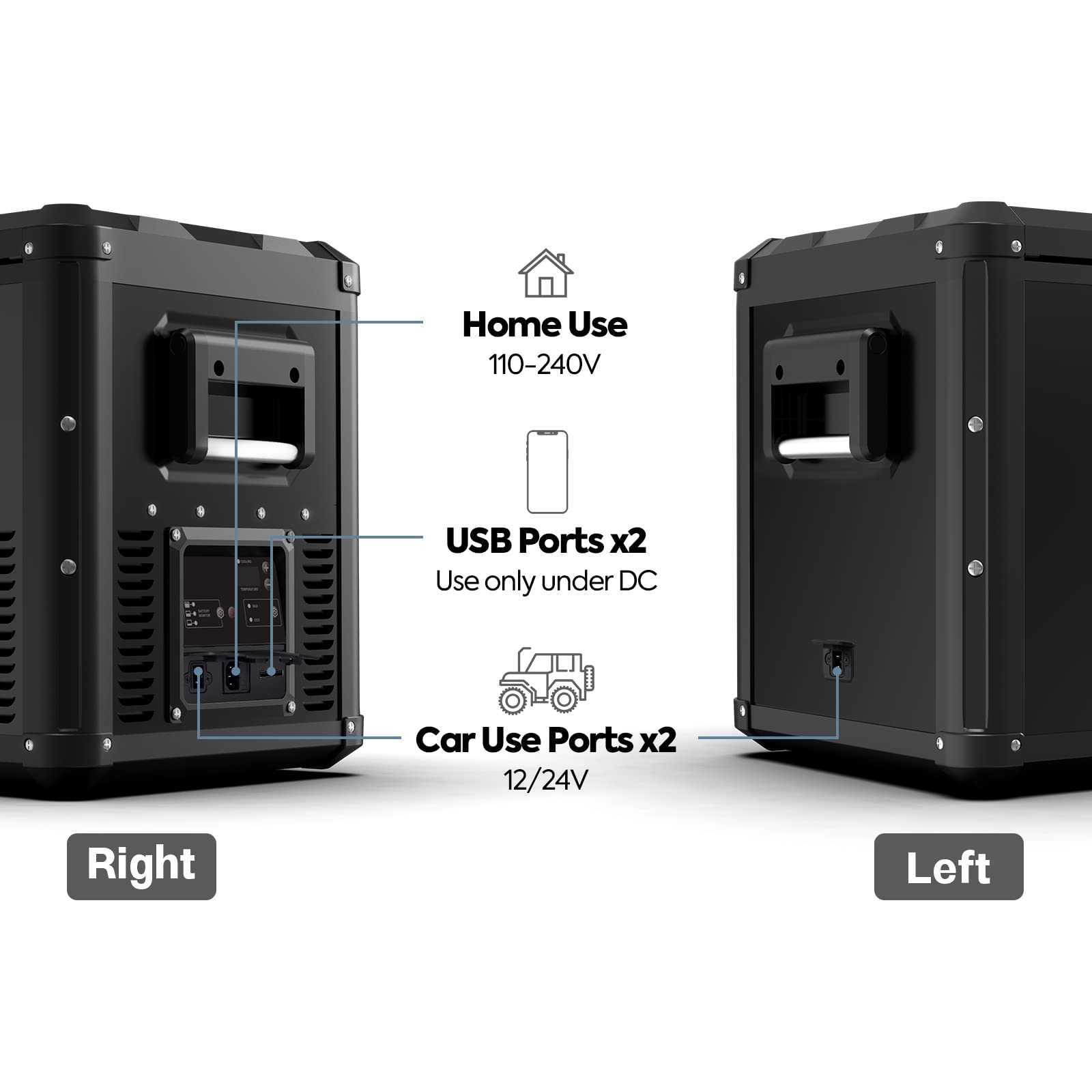ICECO VL90 ProD Portable Refrigerator - 90L Dual Zone, Steel, Black, AC/DC Power, Multi-directional Lid, Home & Car Use