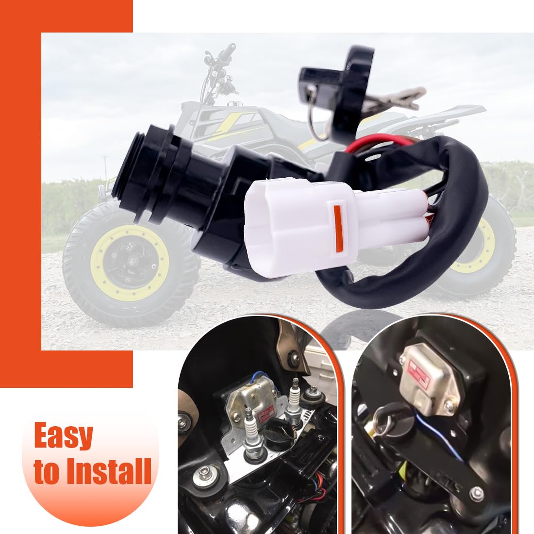Aniro Moto Ignition Switch Key Fits for Yamaha Bear Tracker 250 YFM250 YFM-250 2000 2001 Yamaha Raptor 660 YFM660 Warrior 350 YF
