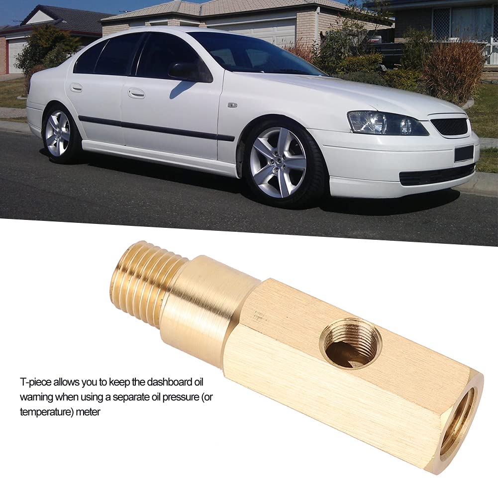 Oil Pressure Gauge Adapter,Brass Oil Pressure Sensor,Oil Pressure Sensor Tee Adapter 1/4 Npt Female 1/4 Npt Male Fit For 360 290 (1/8)