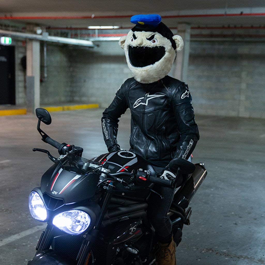 Moto Loot Motorcycle Helmet Cover - Fun Policeman Design, One Size, Made from Durable ABS Material