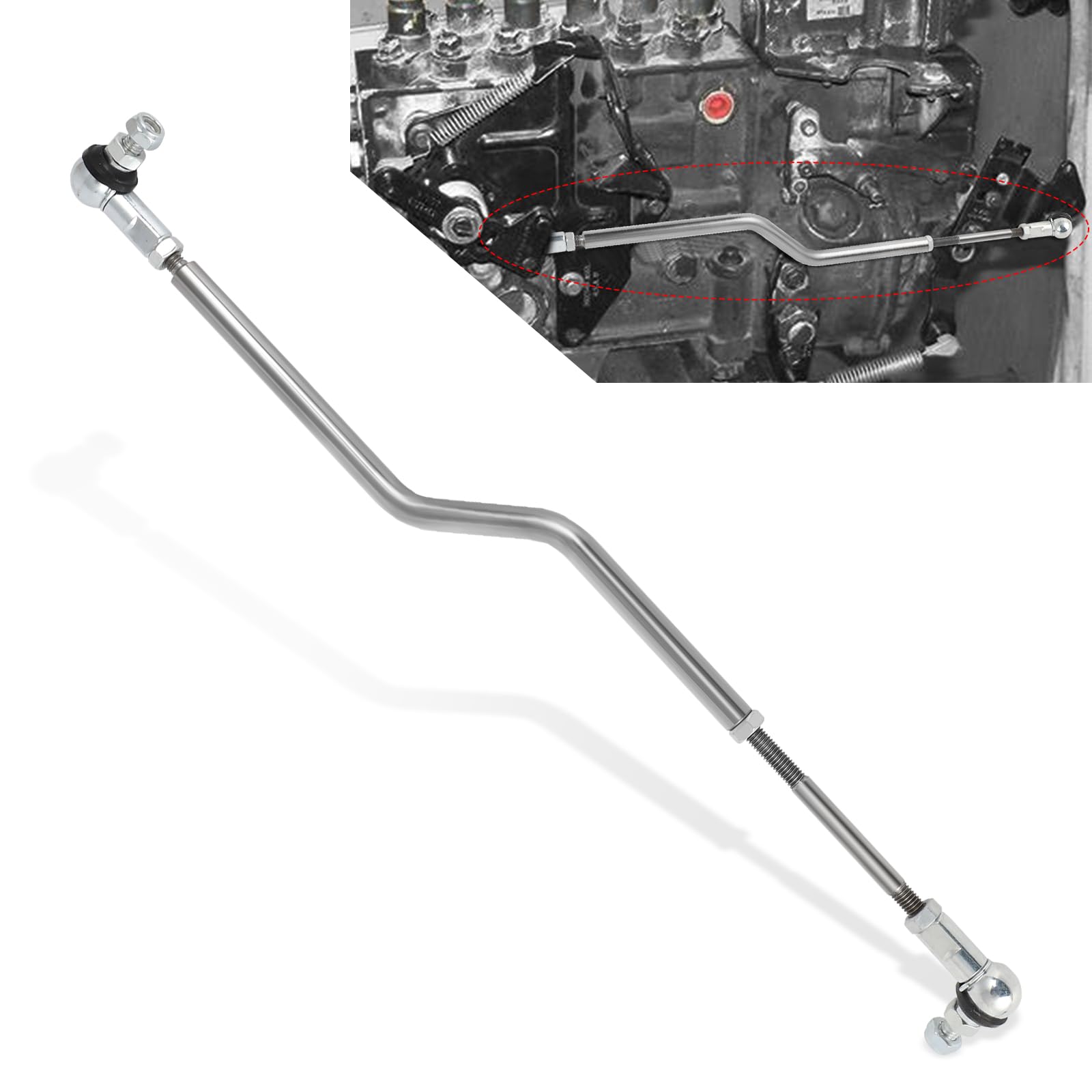 MOTOQUEEN Throttle Linkage Kit for Dodge P-Pump 1994-1998, Ram 2500/3500, Compatible with Cummins P7100, Durable Adjustment Rod