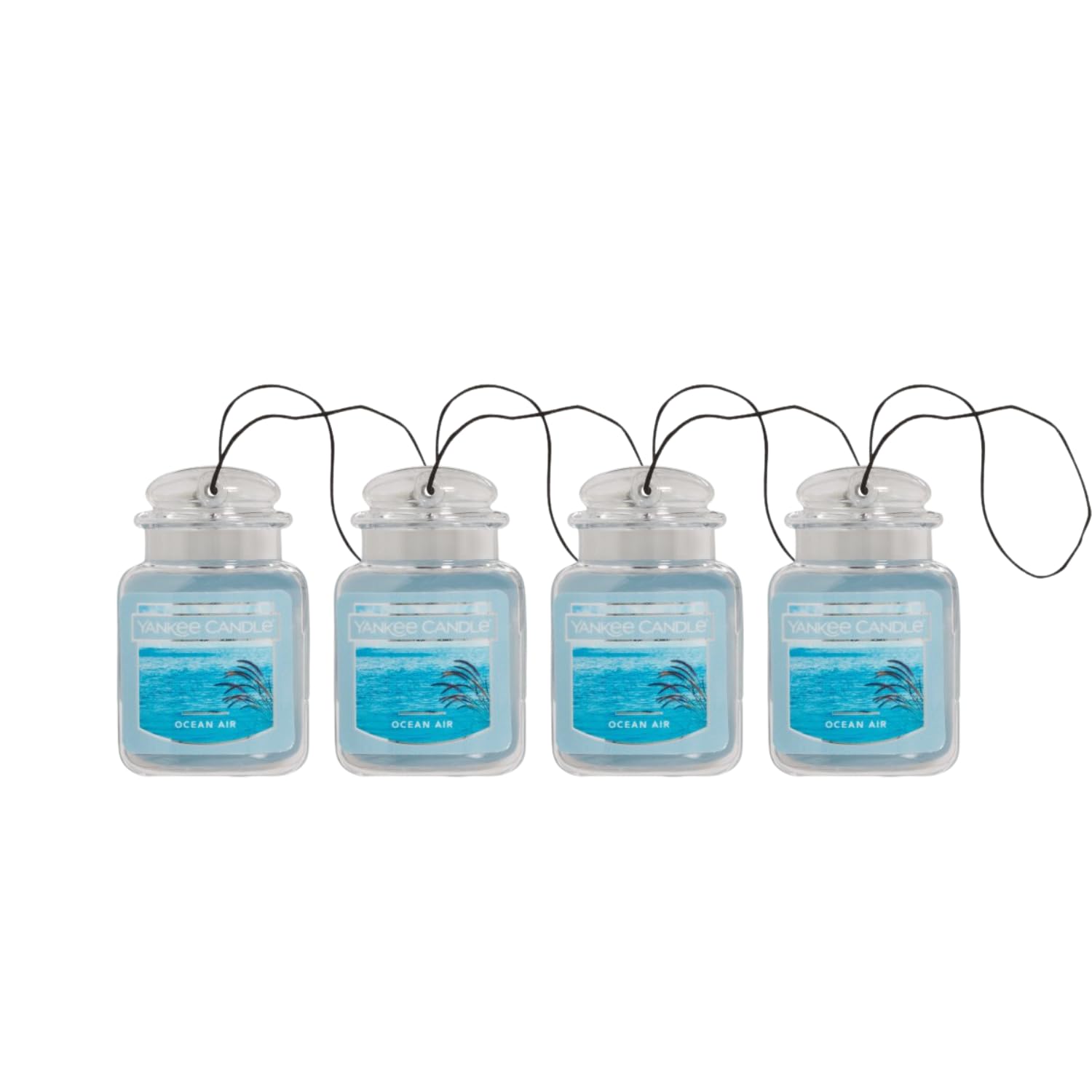Yankee Candle Car Air Fresheners, Hanging Car Jar Ultimate, Neutralizes Odors Up To 30 Days, Ocean Air, 0.96 OZ (Pack of 4)