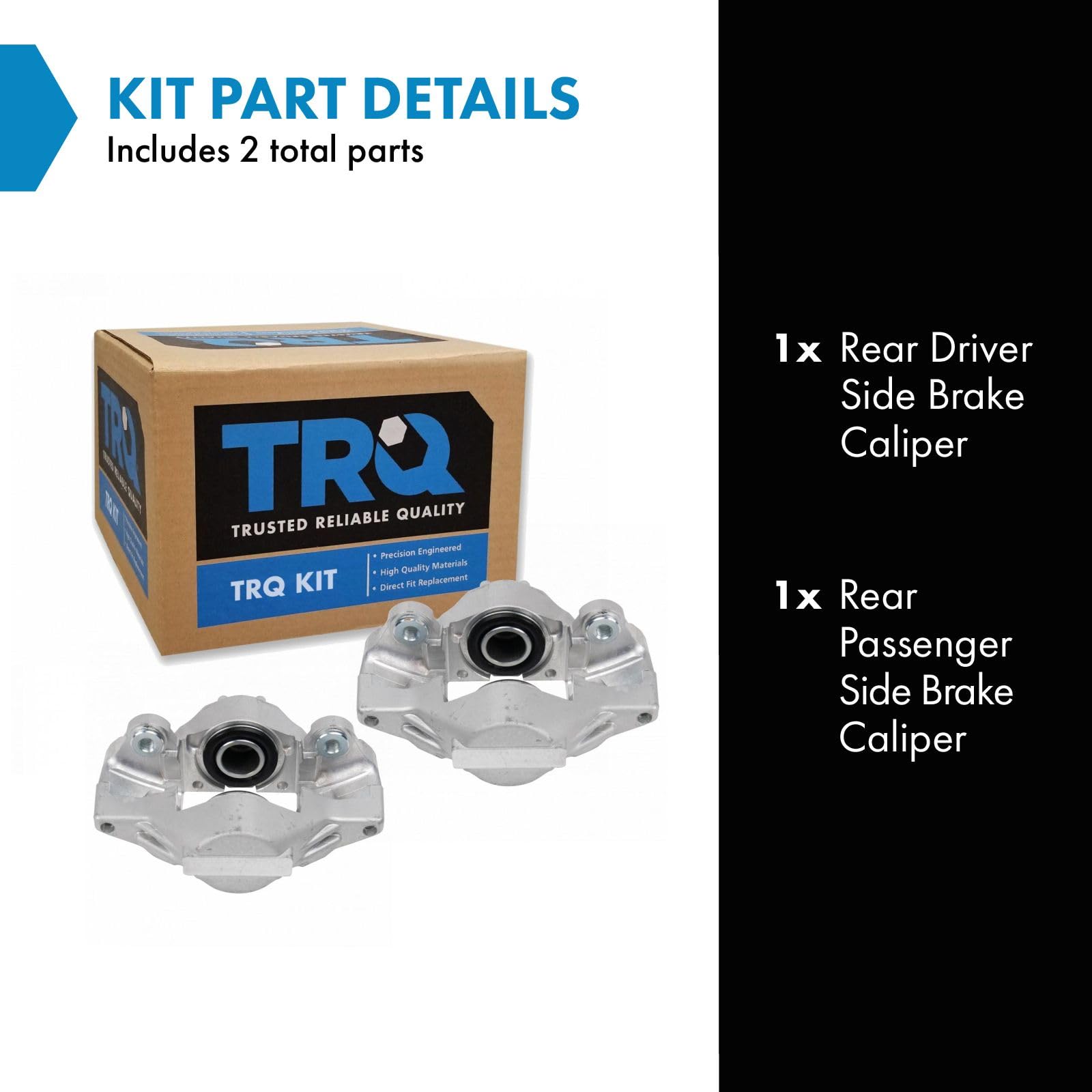 Trq Rear Brake Caliper Set Compatible With 2006-2007 Subaru Impreza
