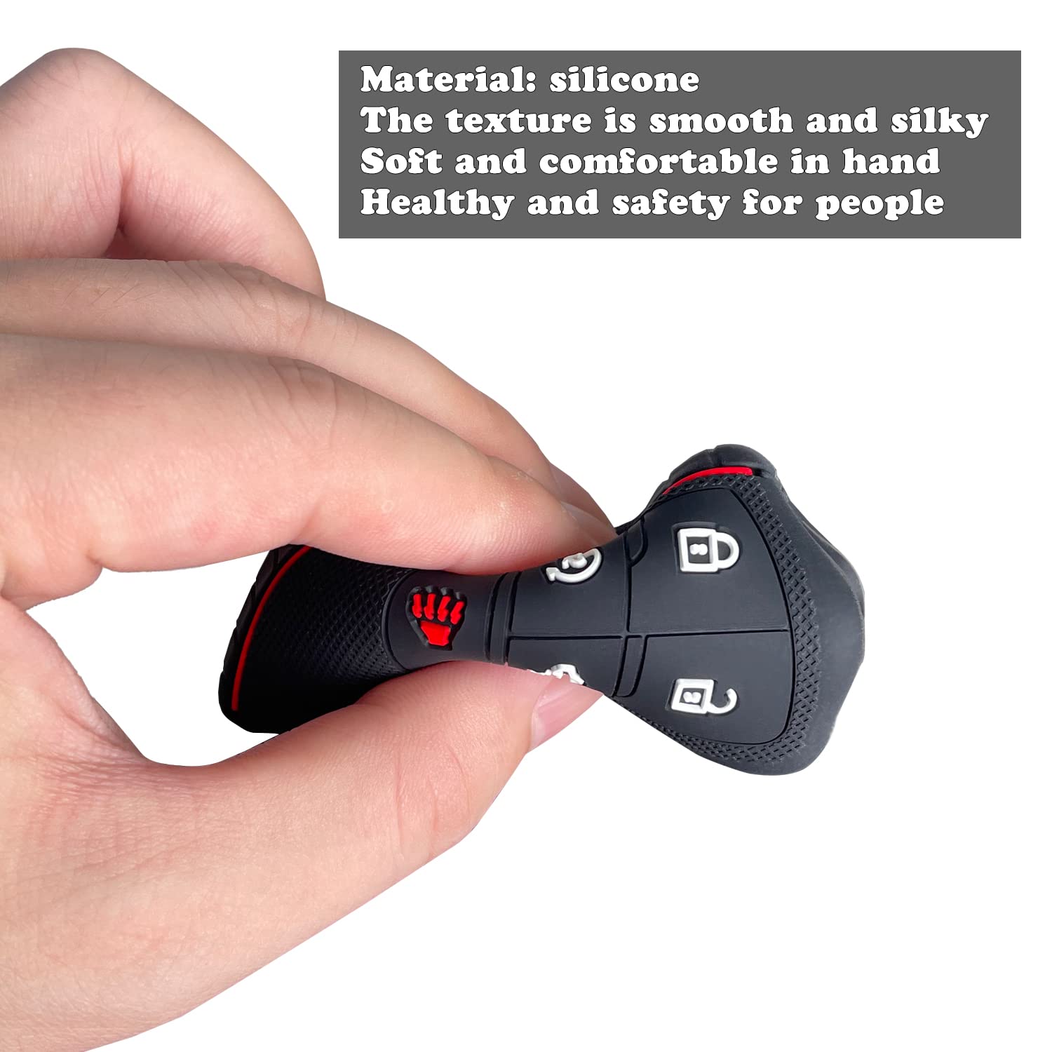 Tandrive Key Fob Cover For 2022 2023 2024 2025 Chevy Silverado 1500 Gmc Sierra 1500, 2024 2025 Silverado Sierra 2500Hd 3500Hd, Silicone, 2-Pack, Black Blue