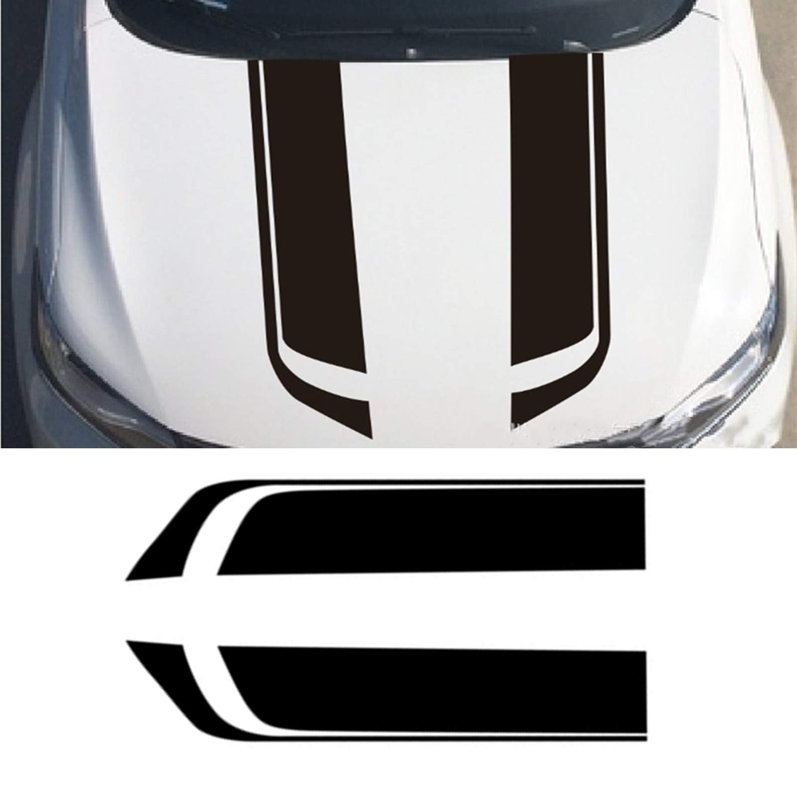 Lanzmyan Car Hood Decal Sticker Dbs002 Universal Hood Racing Body Side Vinyl Modified Stripe Exterior Decal Decoration Black