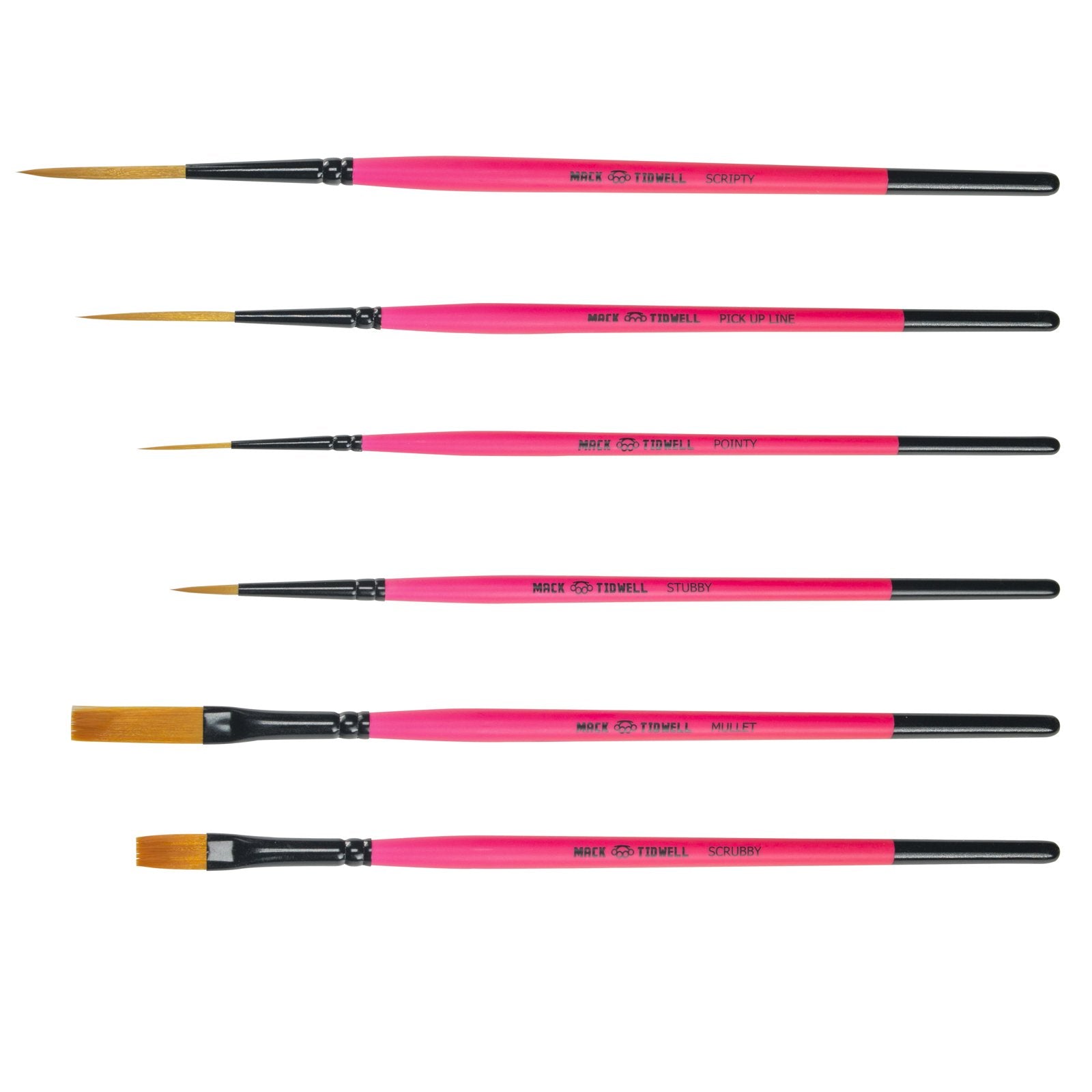 Andrew Mack/Jeral Tidwell Broken Pinkies 6 Brush Set With Synthetic Bristles