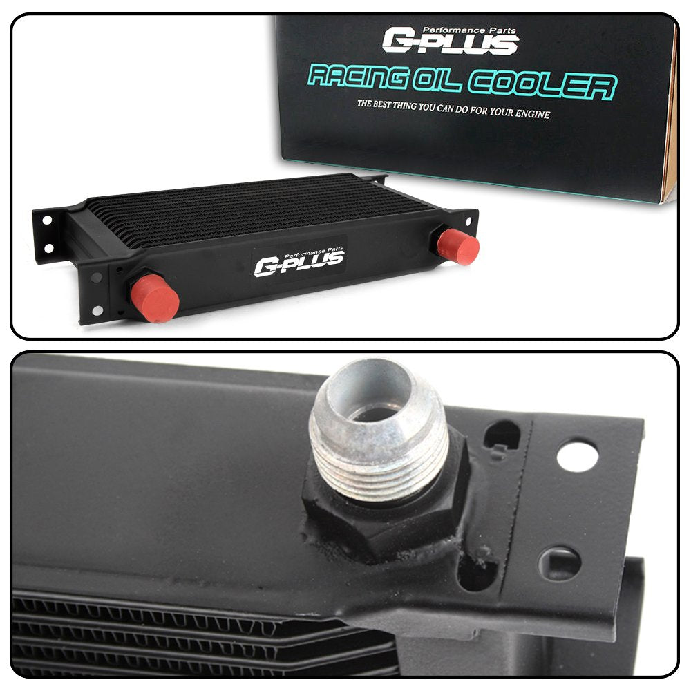 G-PLUS AN10 Engine Transmission Oil Cooler Kit, Black Aluminum, Fits LS1 LS2 LS3 LSX VE HSV