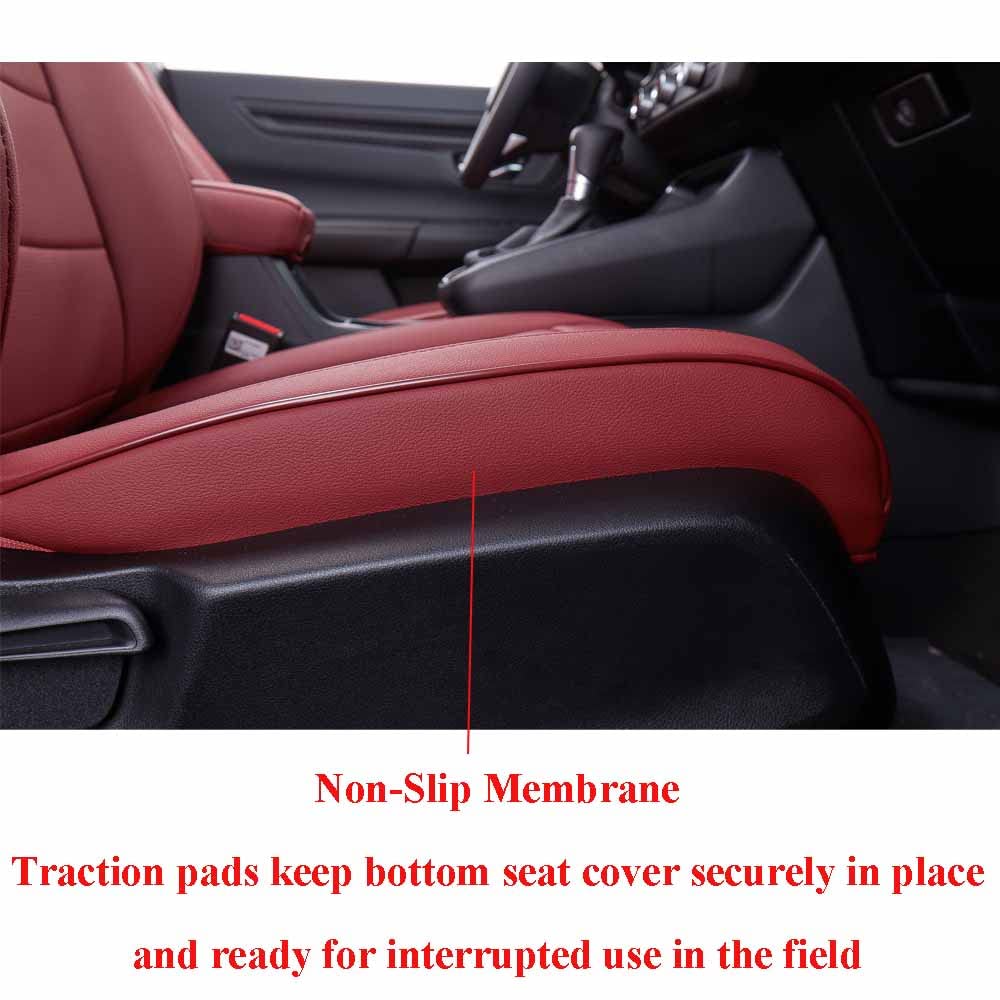 EKR CRV Seat Covers - Custom Fit Faux Leather Full Set for Honda CRV 2017-2022, Waterproof, Burgundy, Model EKR0445