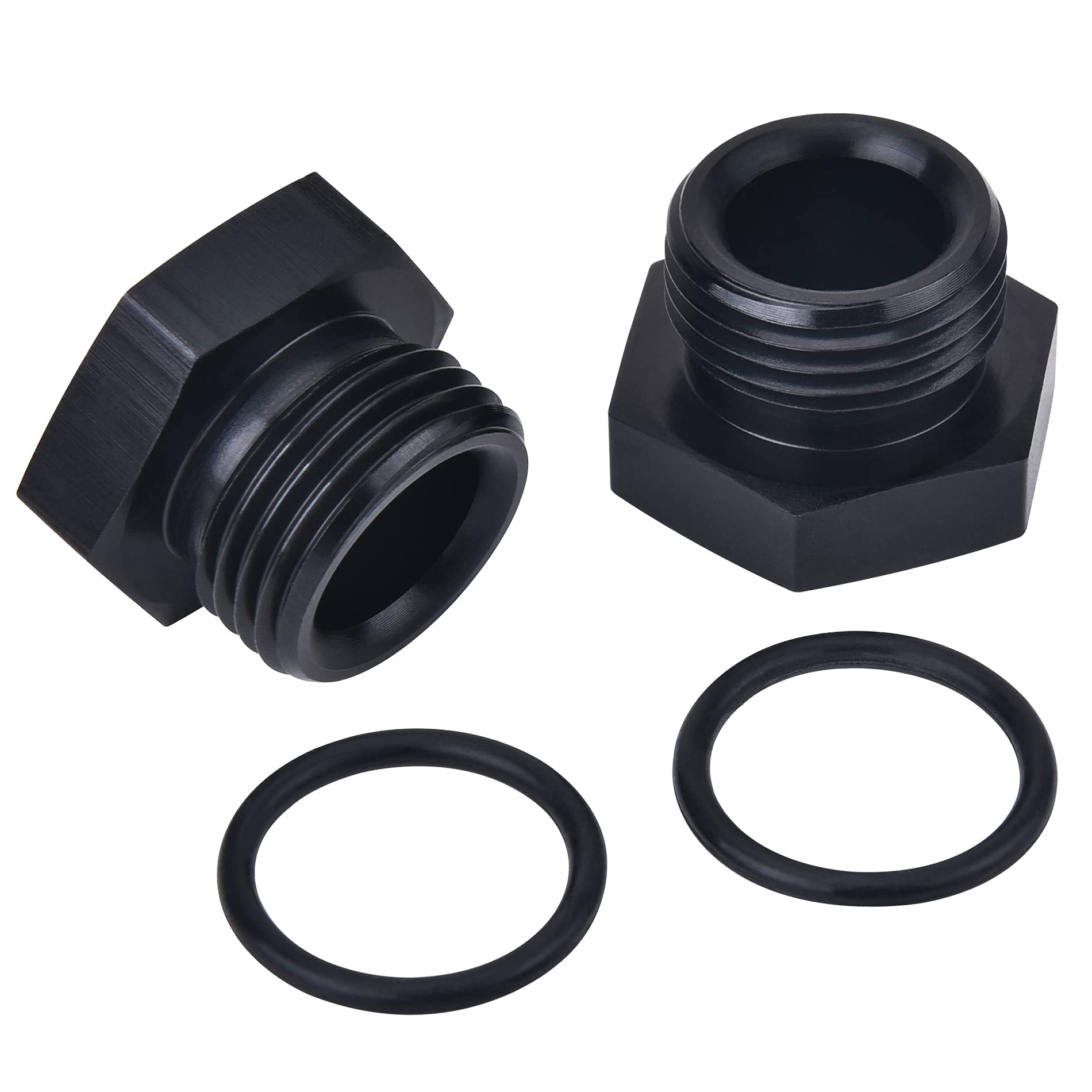 Evil Energy 8An Block Off Cap Orb Plug Fitting Adapter Male Aluminum 2Pcs